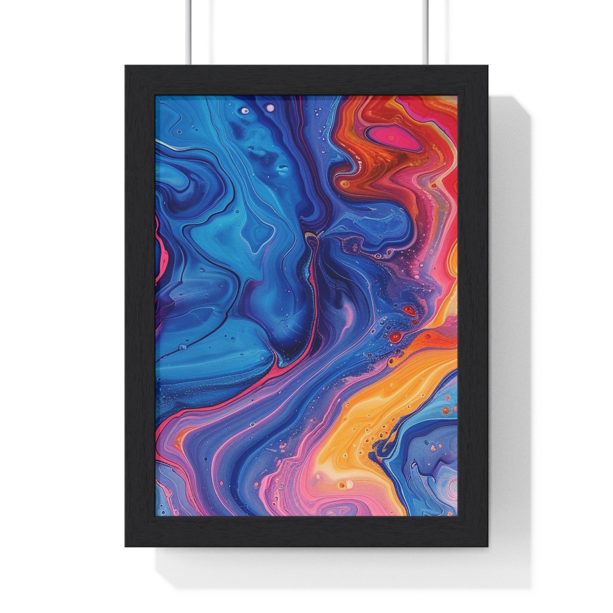 Printify Vibrant Fluid Swirls Framed Poster 2025