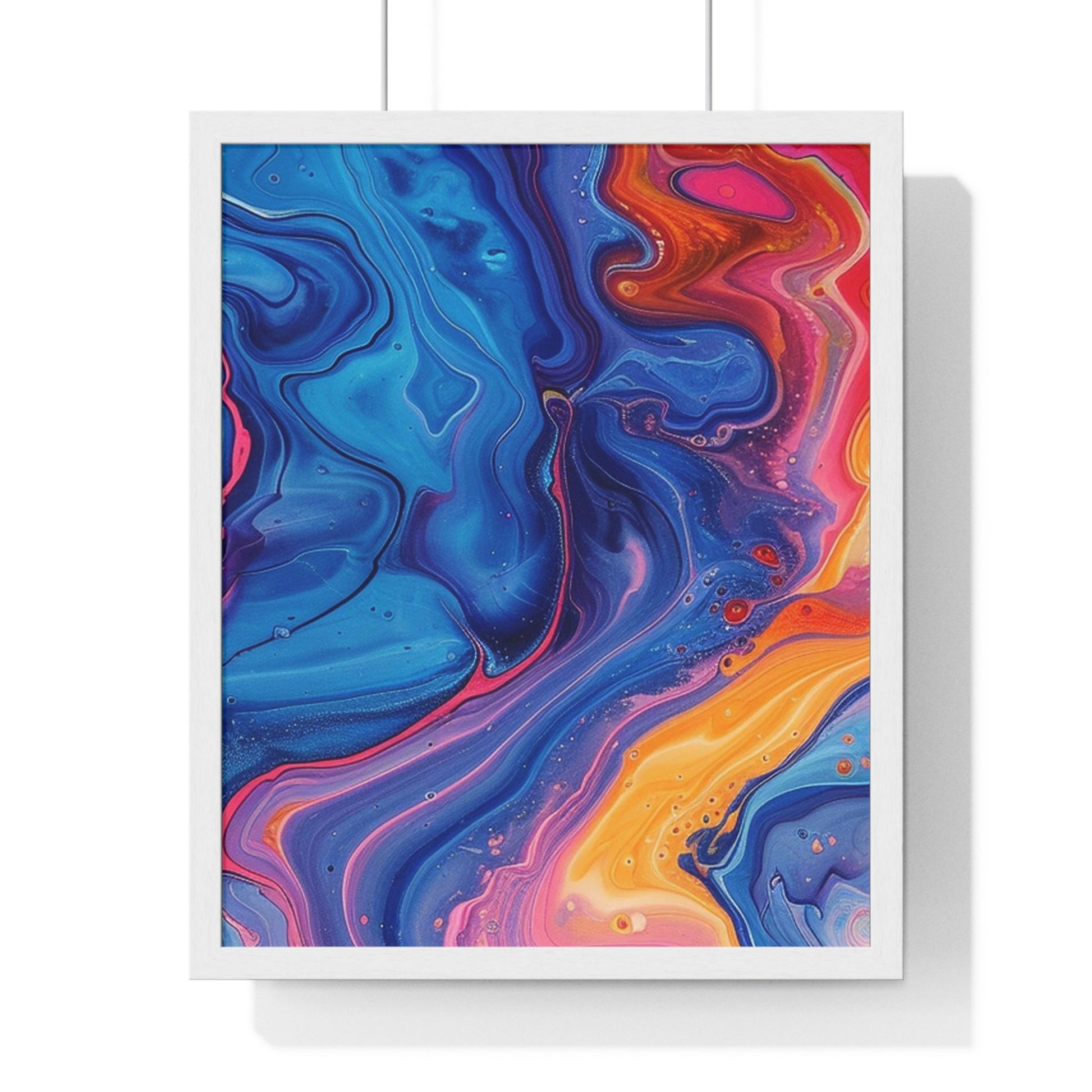 Printify Vibrant Fluid Swirls Framed Poster 2025