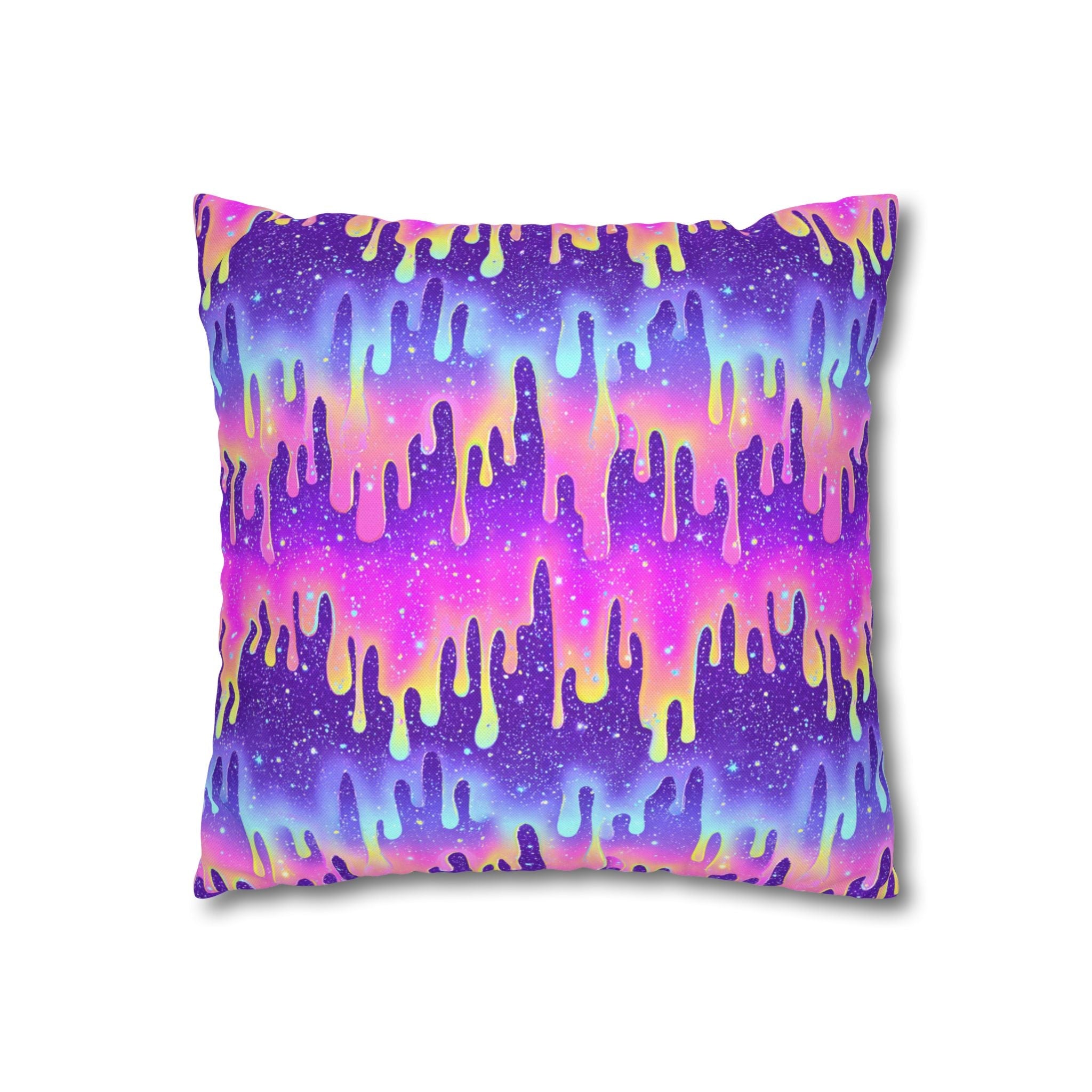 Vibrant Galaxy Drip Throw Pillow, Artsulli - Art is Long, Life is Short, Home Decor, , , , , , , 