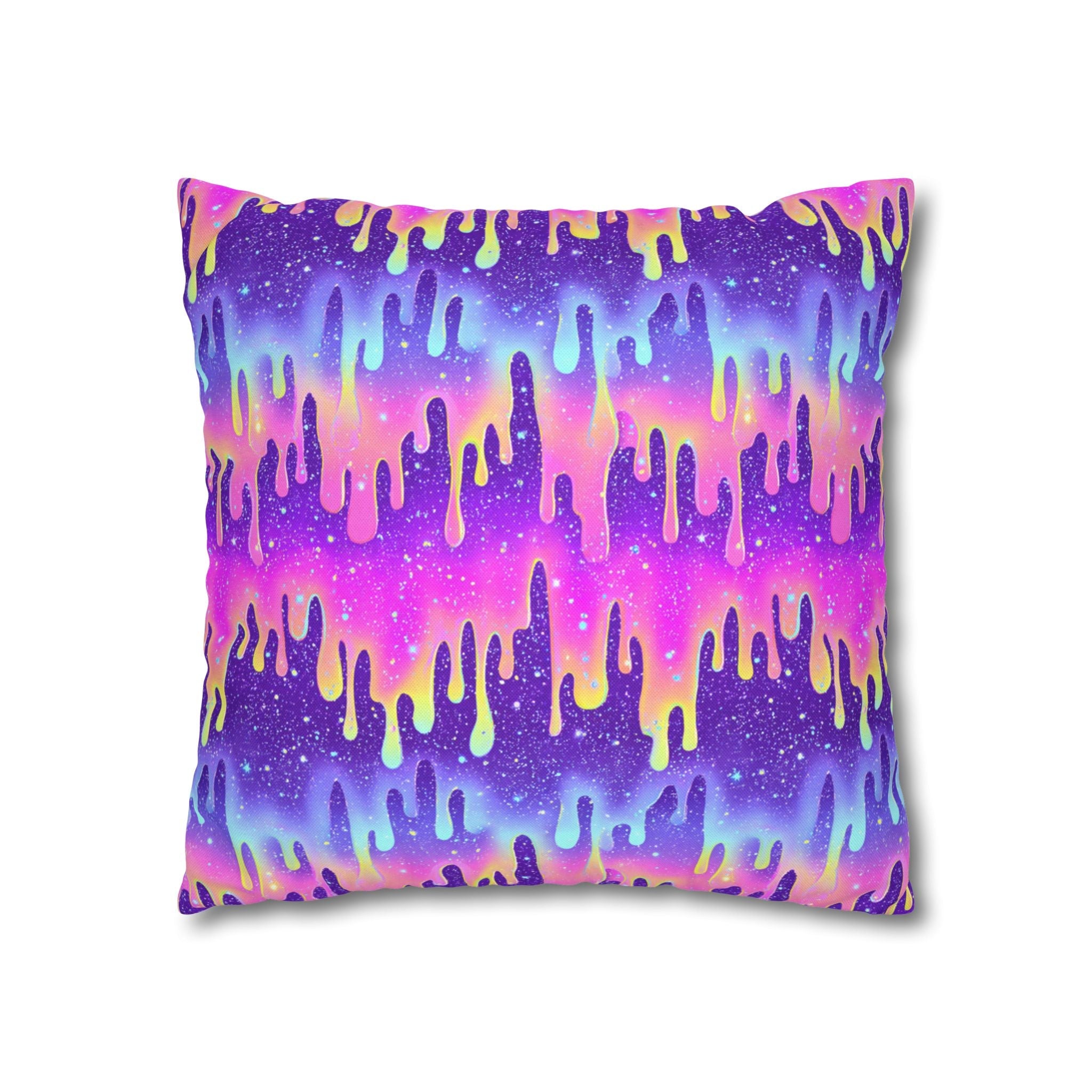 Vibrant Galaxy Drip Throw Pillow, Artsulli - Art is Long, Life is Short, Home Decor, , , , , , , 