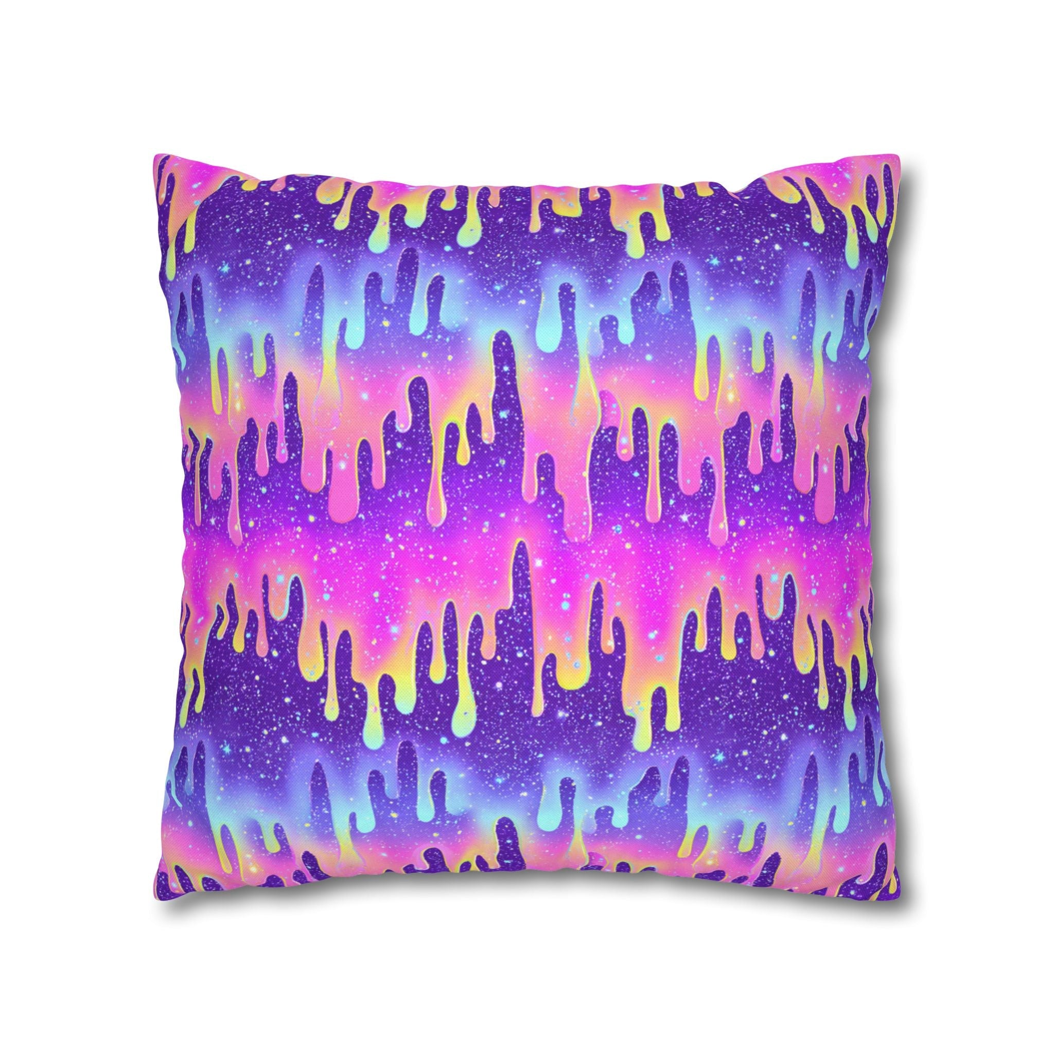 Vibrant Galaxy Drip Throw Pillow, Artsulli - Art is Long, Life is Short, Home Decor, , , , , , , 