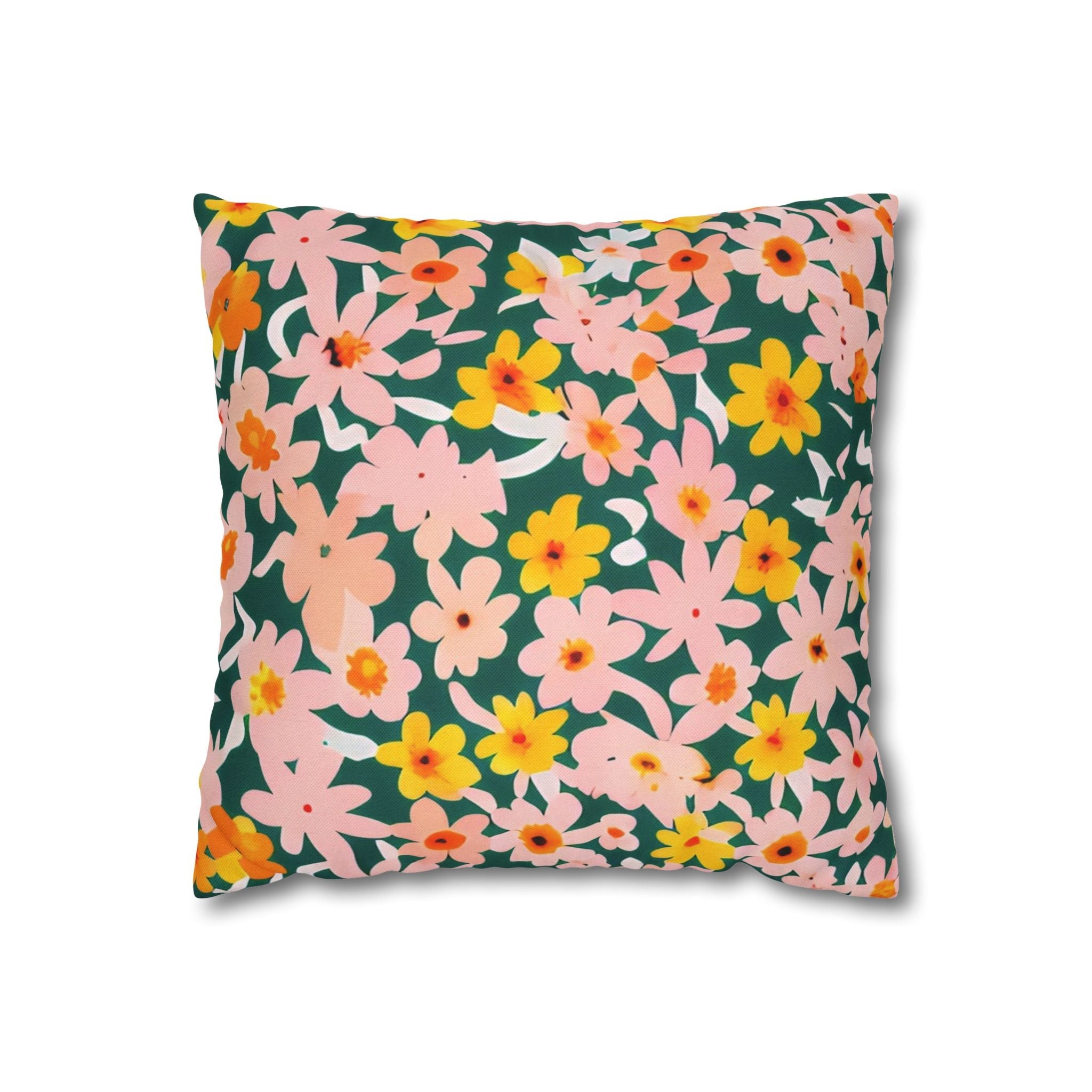 Vibrant Garden Floral Pillow, Artsulli - Art is Long, Life is Short, Home Decor, Size, 14" × 14", , , , , 62299156384390869391