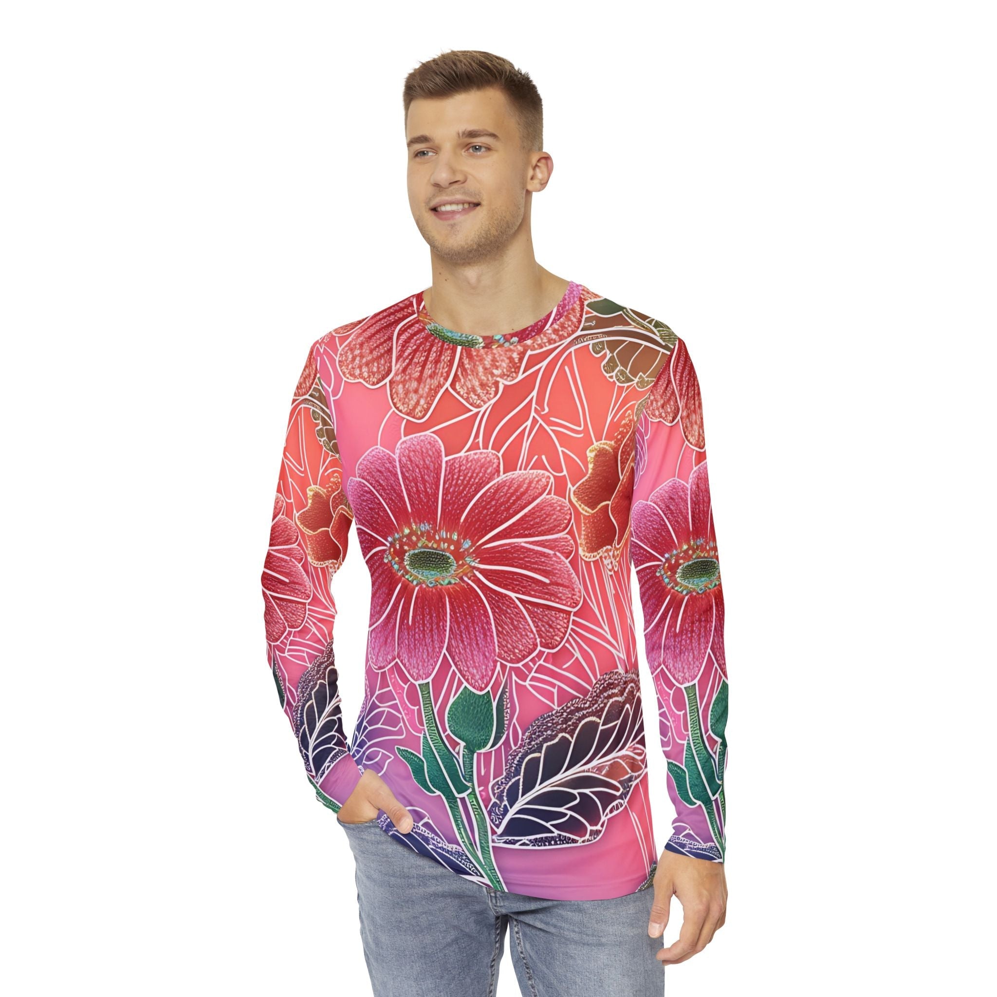 Vibrant Gerbera Daisy Long Sleeve Shirt, Artsulli - Art is Long, Life is Short, All Over Prints, , , , , , , 