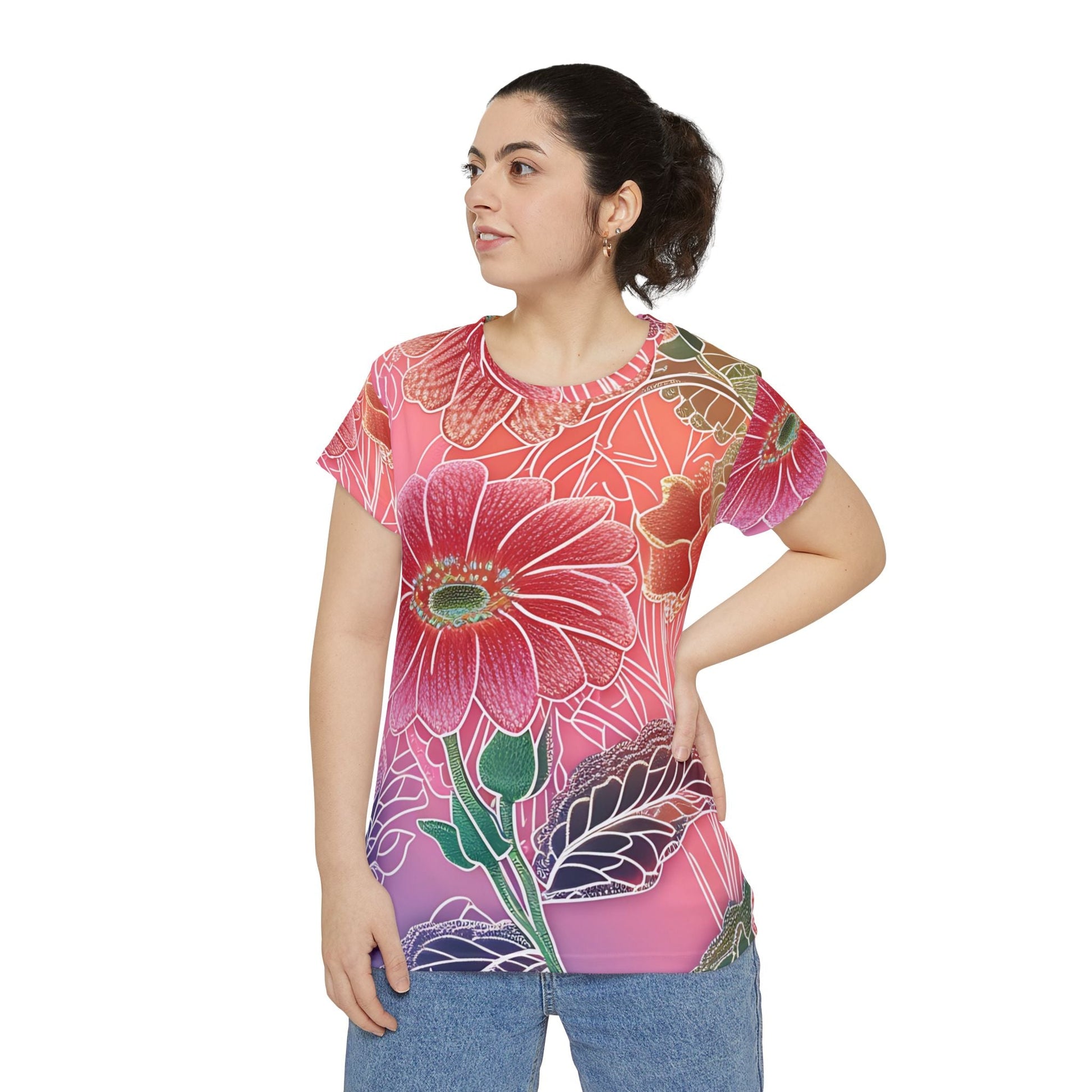 Vibrant Gerbera Daisy T-Shirt, Artsulli - Art is Long, Life is Short, All Over Prints, , , , , , , 