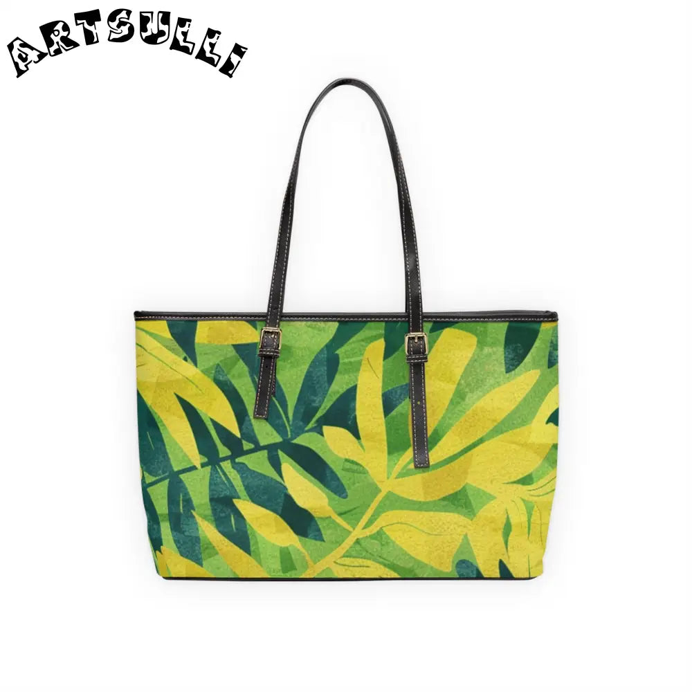 Vibrant Green and Yellow Leaf Shoulder Bag, Artsulli - Art is Long, Life is Short, Bags, , , , , , , 