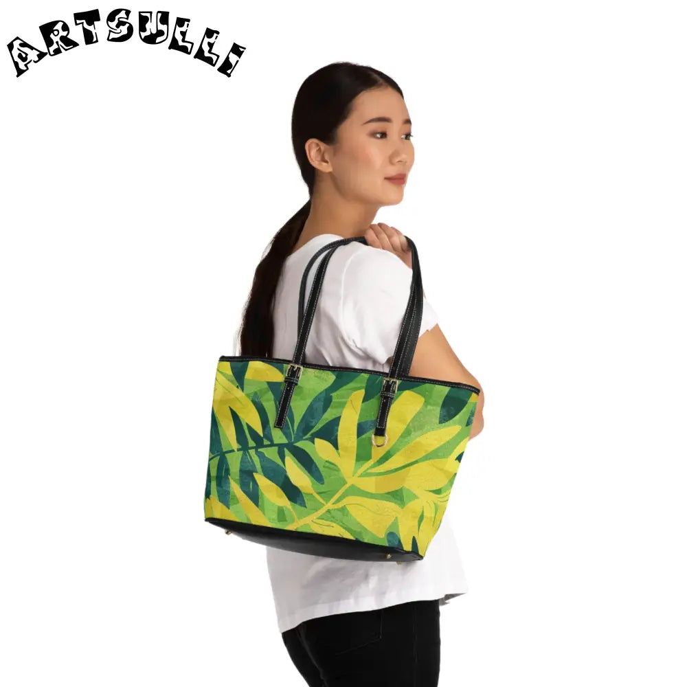 Vibrant Green and Yellow Leaf Shoulder Bag, Artsulli - Art is Long, Life is Short, Bags, , , , , , , 