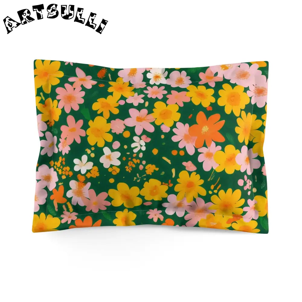 Vibrant Green Floral Pillow Shams, Artsulli - Art is Long, Life is Short, Home Decor, Size, Standard, , , , , 49627953374866613933