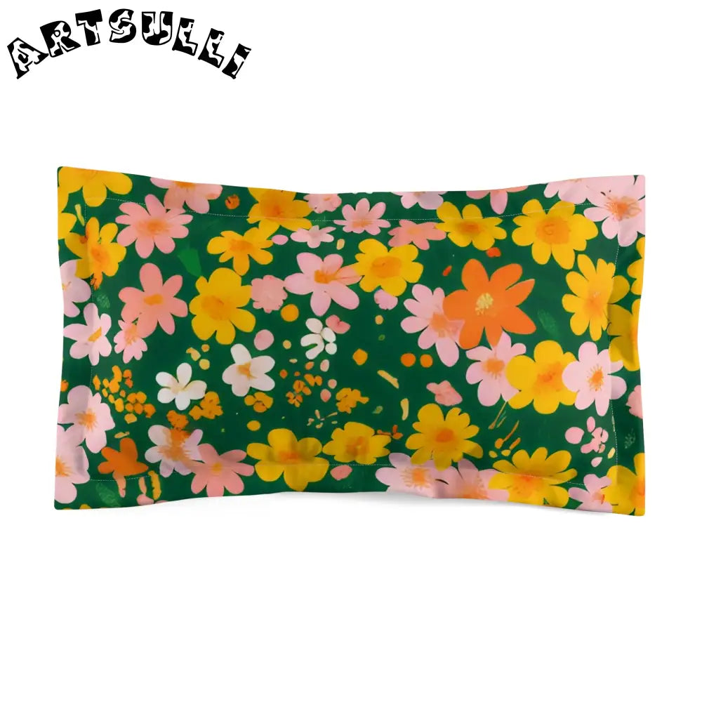 Vibrant Green Floral Pillow Shams, Artsulli - Art is Long, Life is Short, Home Decor, Size, King, , , , , 17567022173932044843