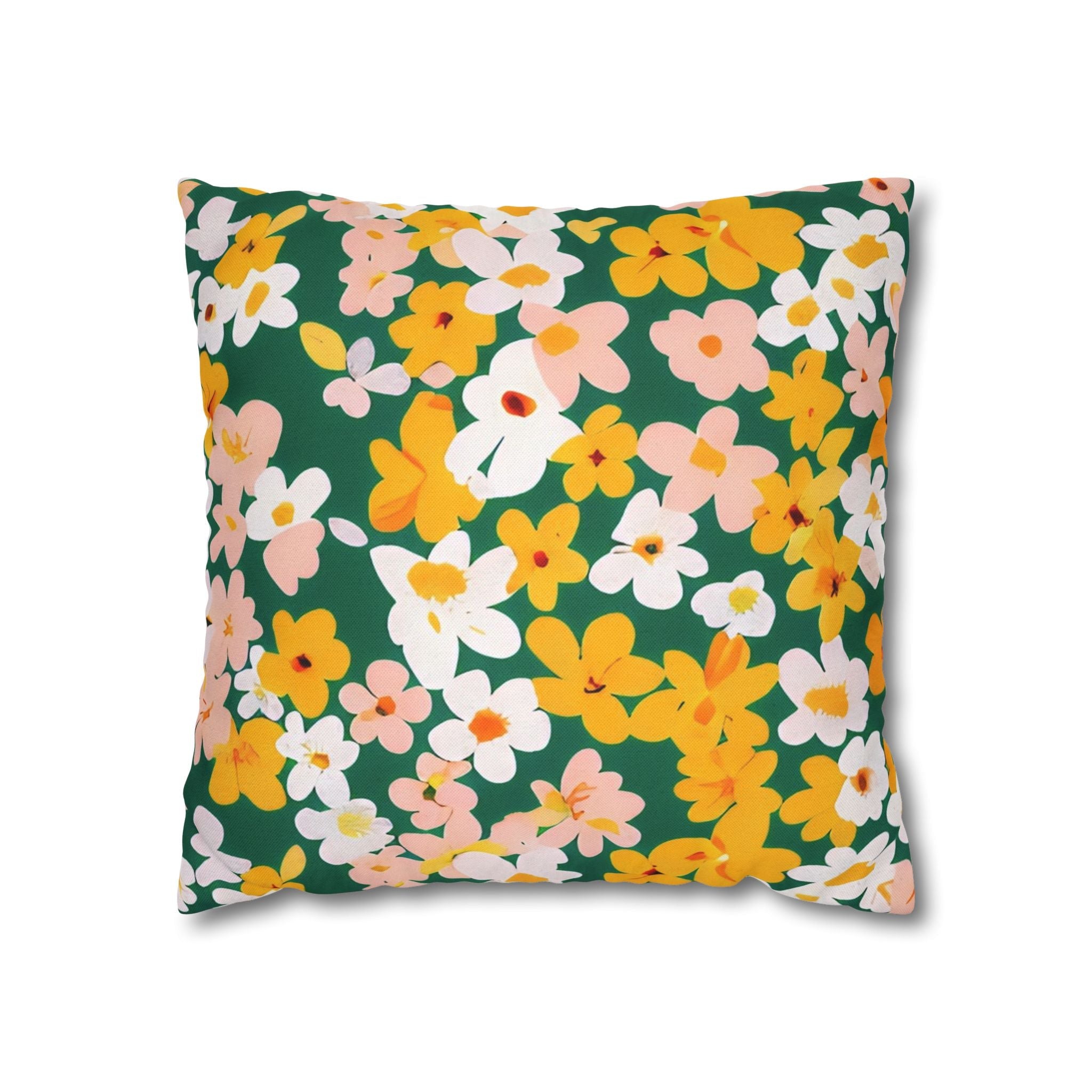 Vibrant Green Floral Throw Pillow, Artsulli - Art is Long, Life is Short, Home Decor, Size, 16" × 16", , , , , 27842481617029202216