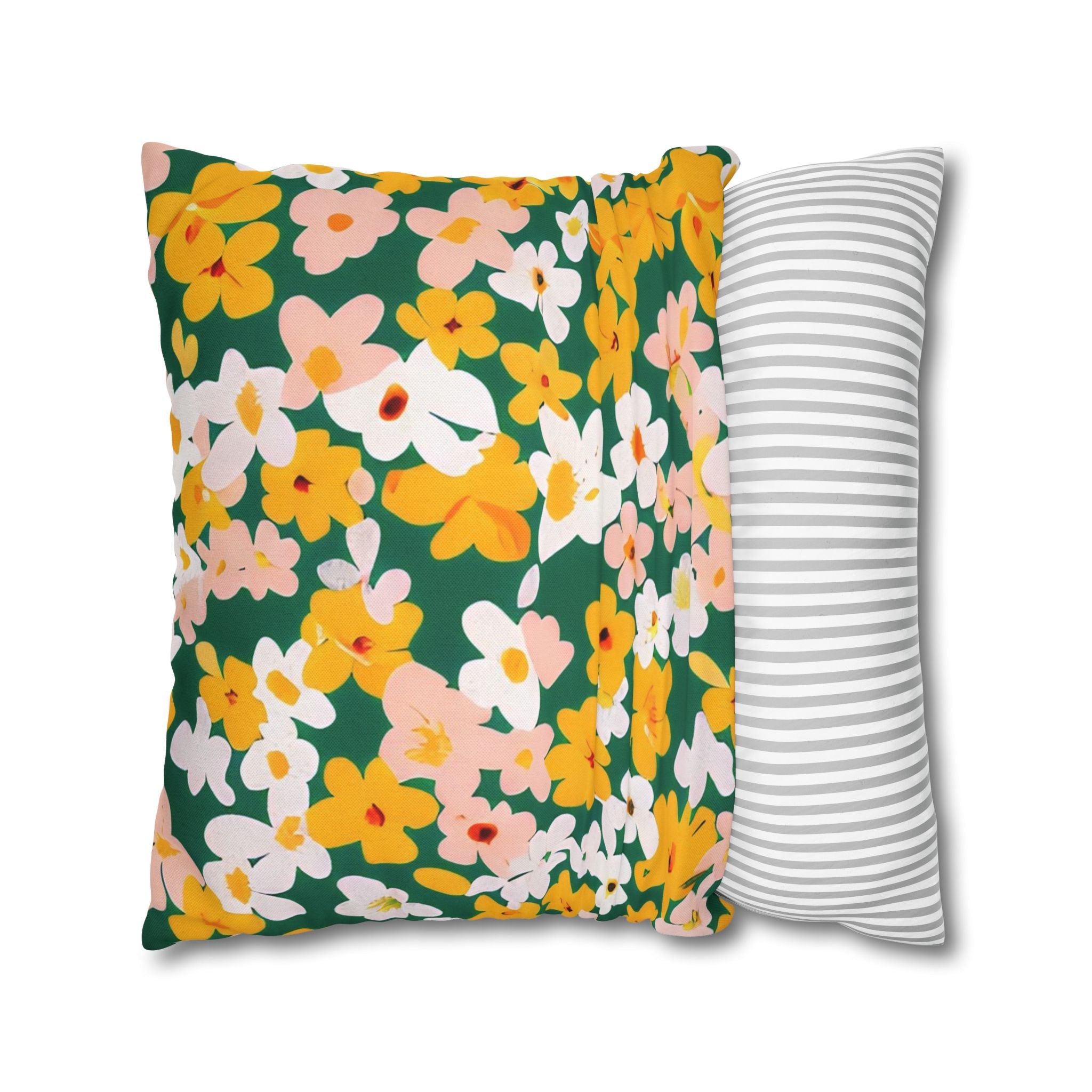Vibrant Green Floral Throw Pillow, Artsulli - Art is Long, Life is Short, Home Decor, , , , , , , 