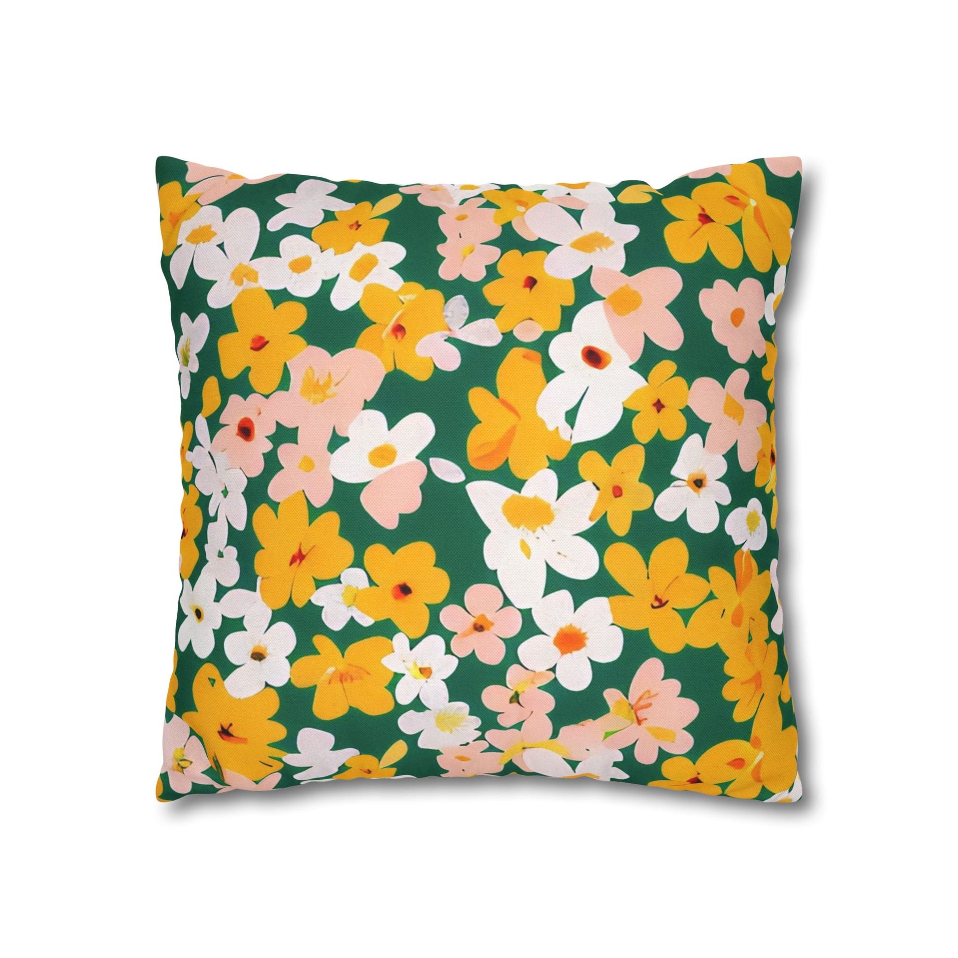 Vibrant Green Floral Throw Pillow, Artsulli - Art is Long, Life is Short, Home Decor, , , , , , , 