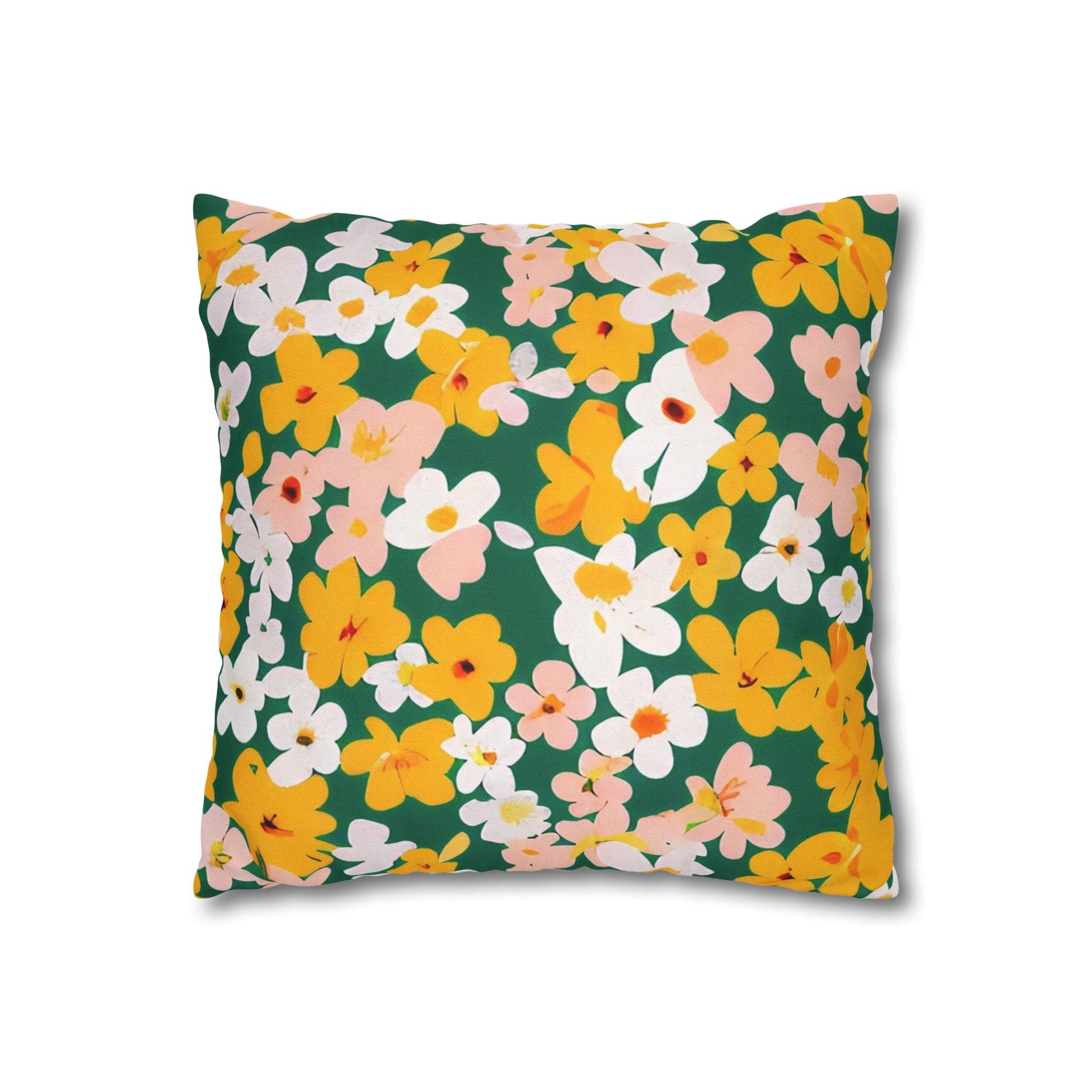 Vibrant Green Floral Throw Pillow, Artsulli - Art is Long, Life is Short, Home Decor, , , , , , , 