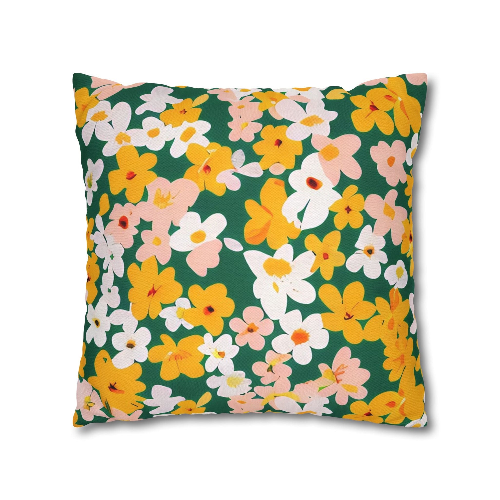 Vibrant Green Floral Throw Pillow, Artsulli - Art is Long, Life is Short, Home Decor, , , , , , , 