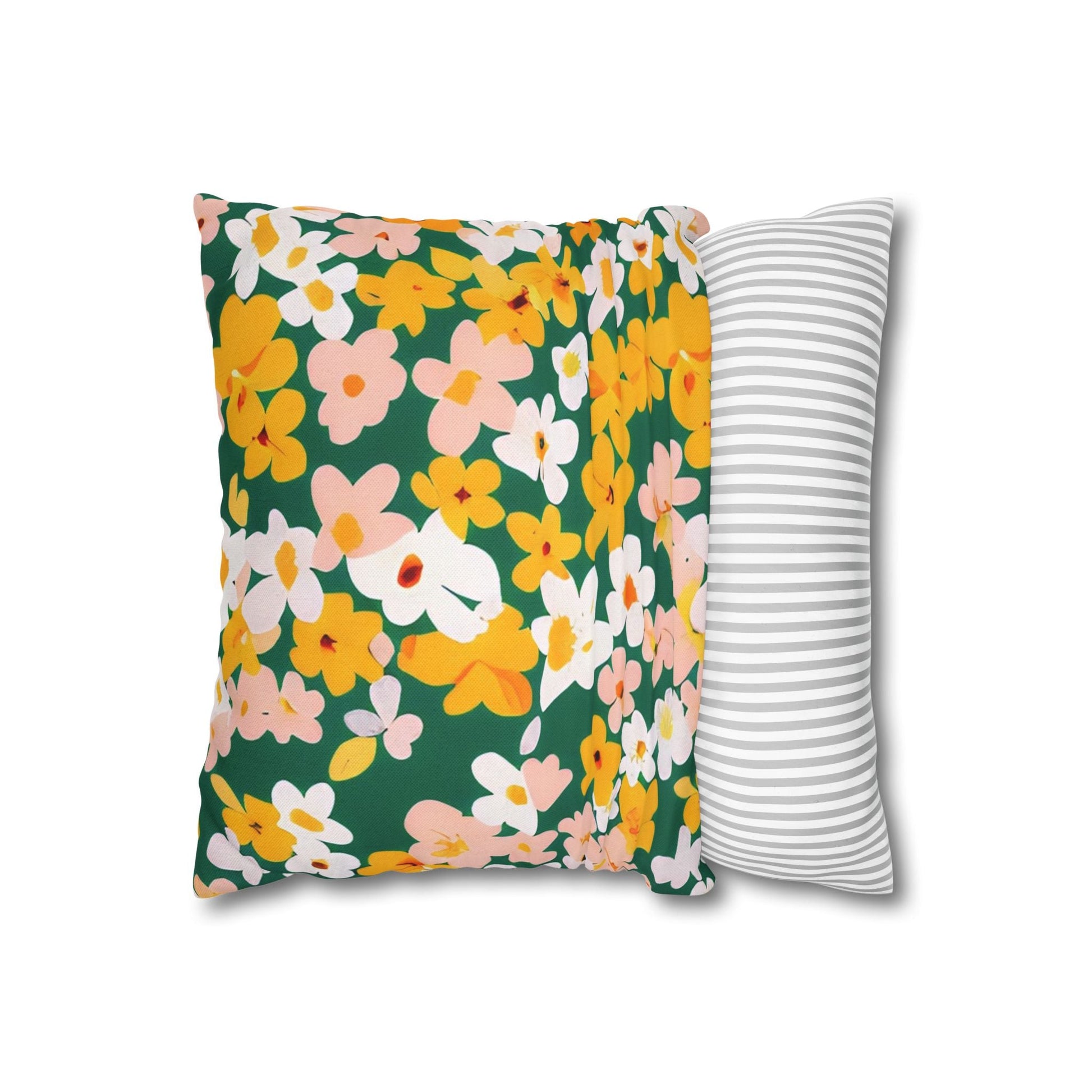 Vibrant Green Floral Throw Pillow, Artsulli - Art is Long, Life is Short, Home Decor, , , , , , , 