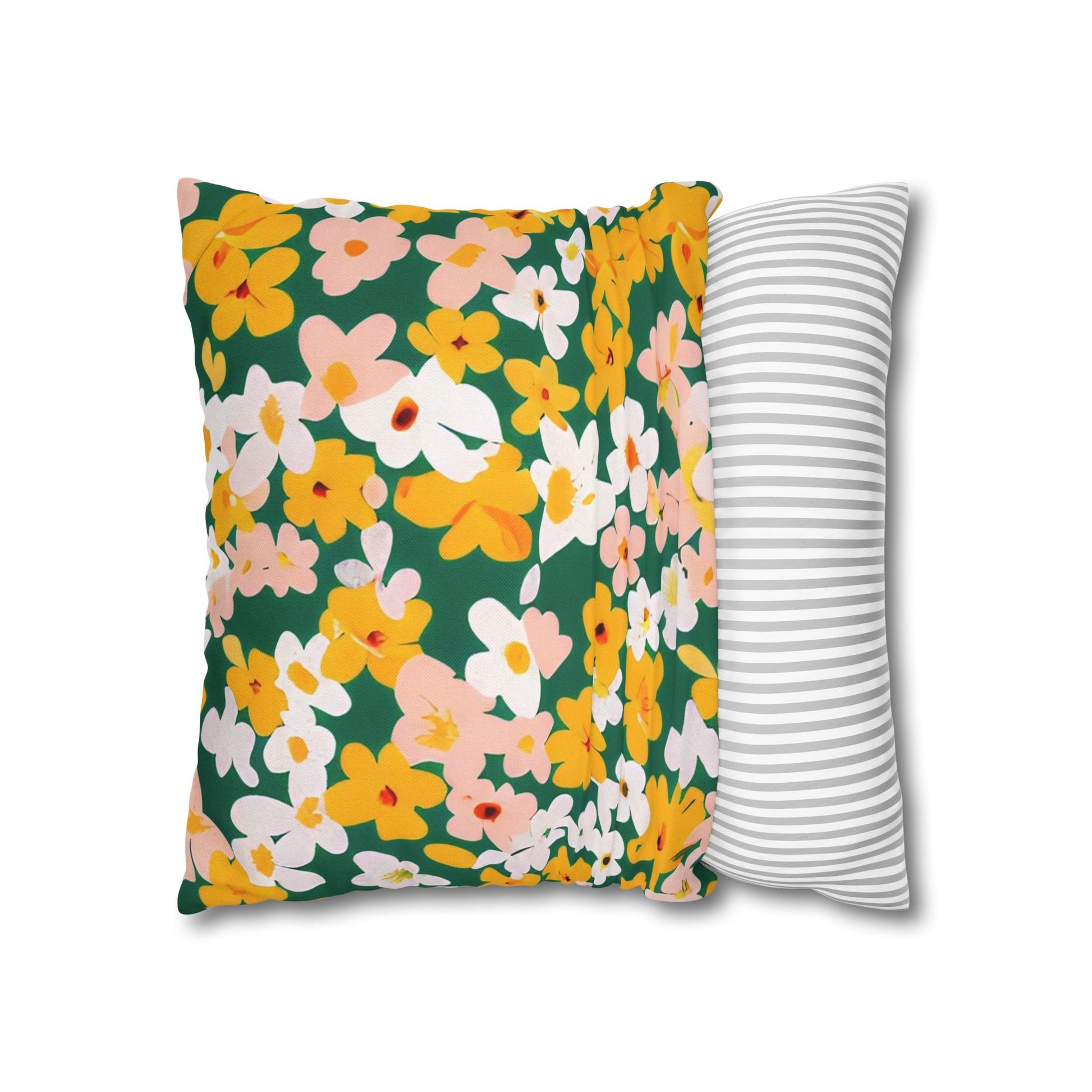 Vibrant Green Floral Throw Pillow, Artsulli - Art is Long, Life is Short, Home Decor, , , , , , , 