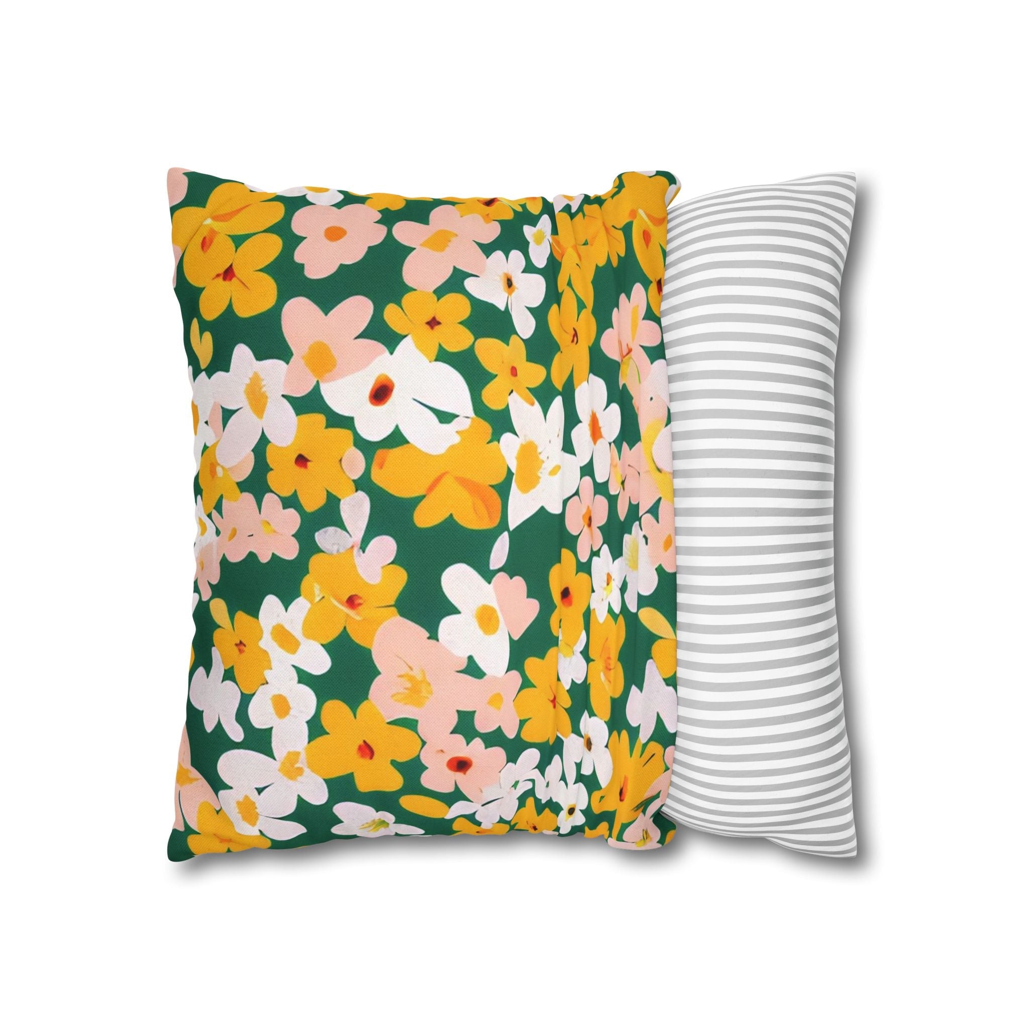 Vibrant Green Floral Throw Pillow, Artsulli - Art is Long, Life is Short, Home Decor, , , , , , , 