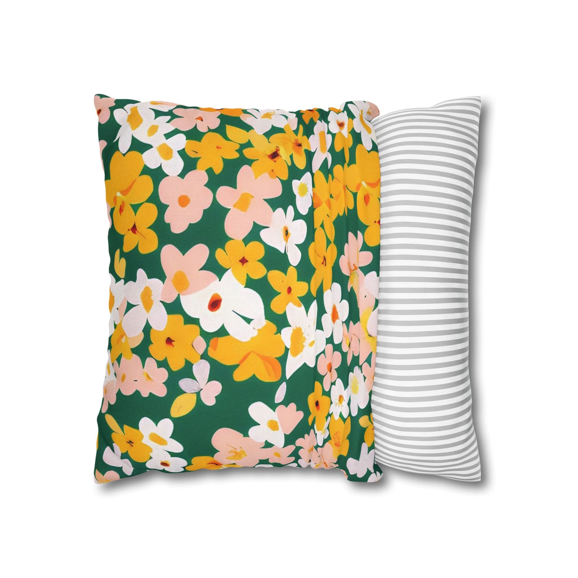 Vibrant Green Floral Throw Pillow, Artsulli - Art is Long, Life is Short, Home Decor, , , , , , , 