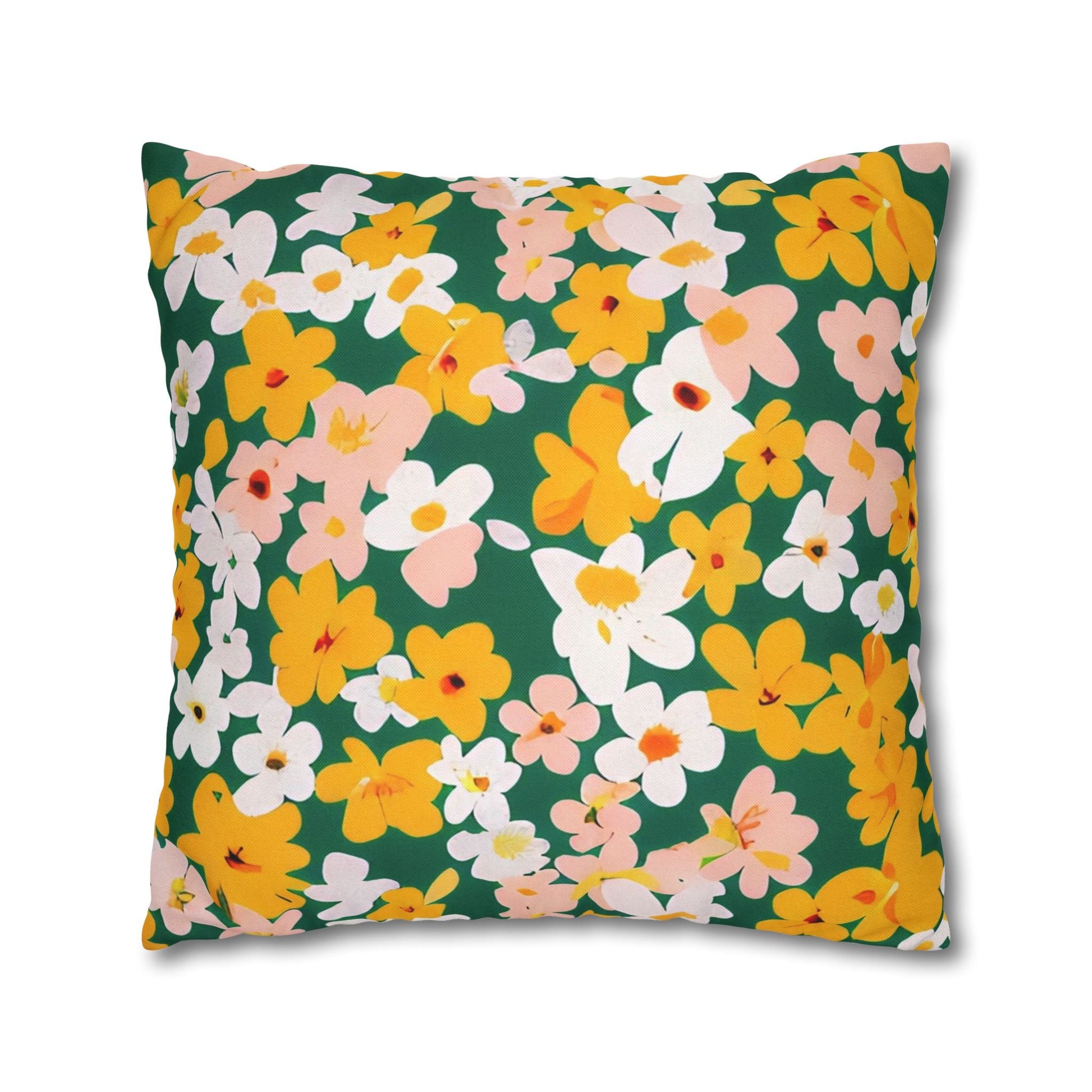 Vibrant Green Floral Throw Pillow, Artsulli - Art is Long, Life is Short, Home Decor, , , , , , , 