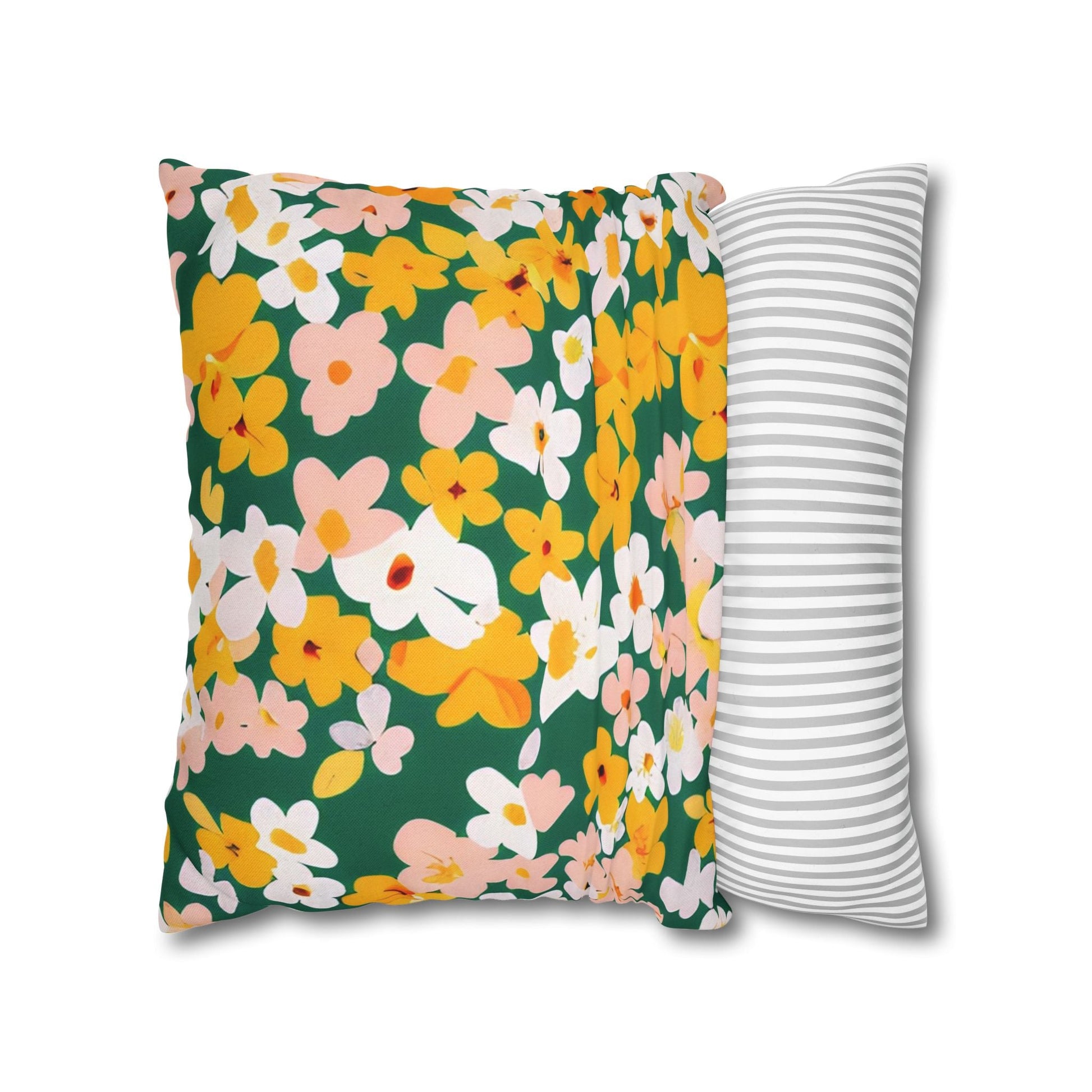 Vibrant Green Floral Throw Pillow, Artsulli - Art is Long, Life is Short, Home Decor, , , , , , , 