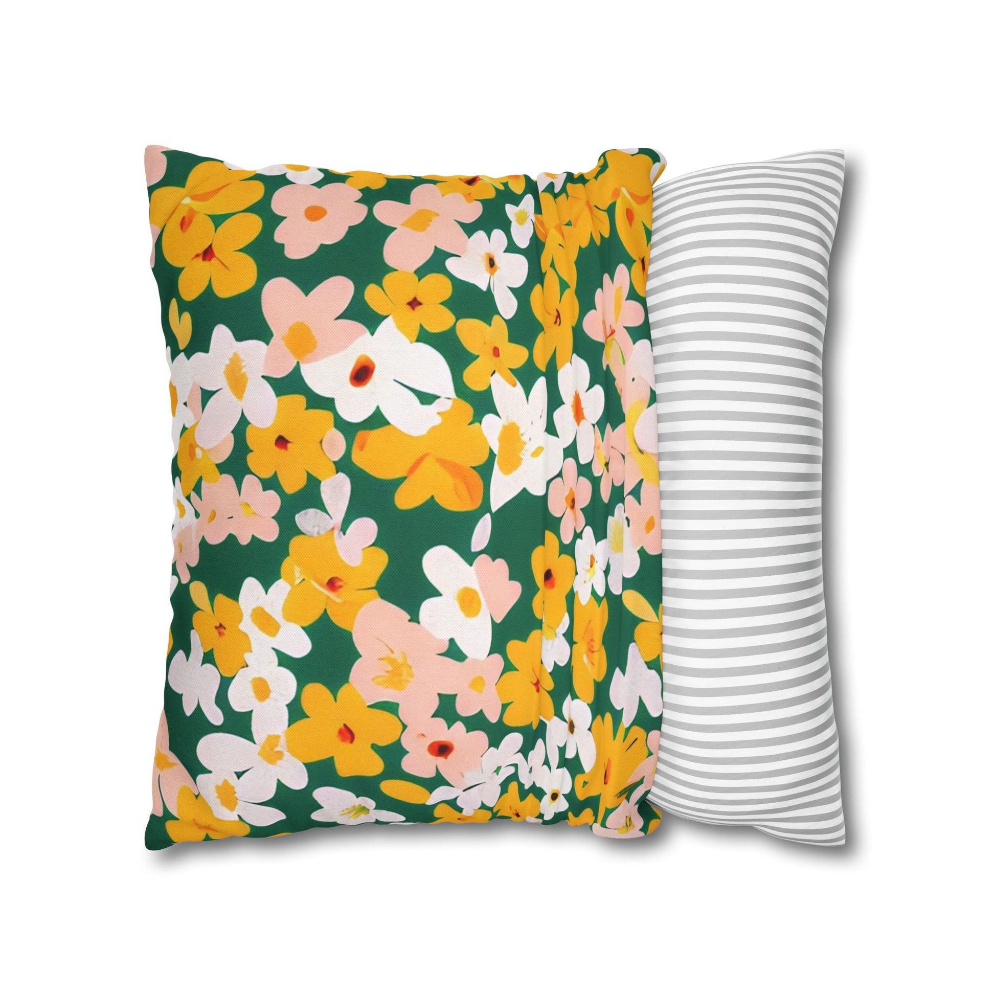 Vibrant Green Floral Throw Pillow, Artsulli - Art is Long, Life is Short, Home Decor, , , , , , , 