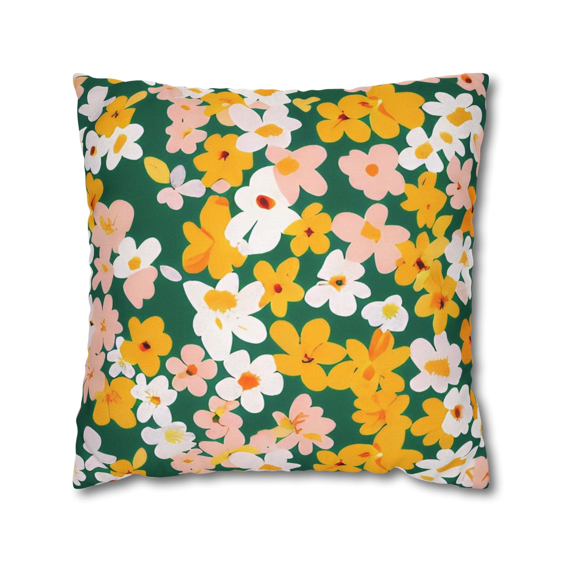 Vibrant Green Floral Throw Pillow, Artsulli - Art is Long, Life is Short, Home Decor, Size, 20" × 20", , , , , 20655356071033546668