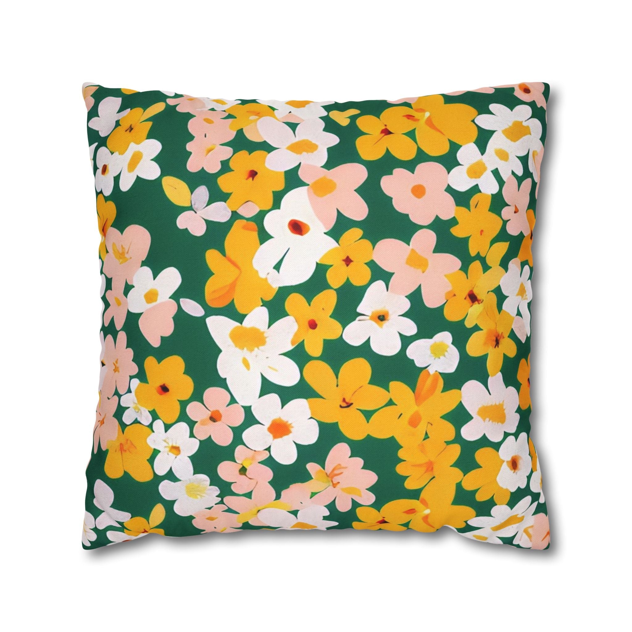 Vibrant Green Floral Throw Pillow, Artsulli - Art is Long, Life is Short, Home Decor, Size, 20" × 20", , , , , 20655356071033546668