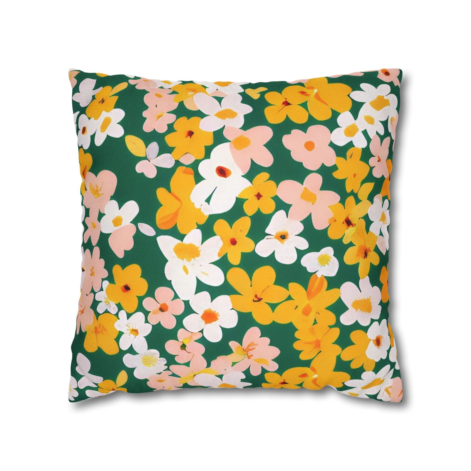 Vibrant Green Floral Throw Pillow, Artsulli - Art is Long, Life is Short, Home Decor, Size, 18" × 18", , , , , 19315351802955873940