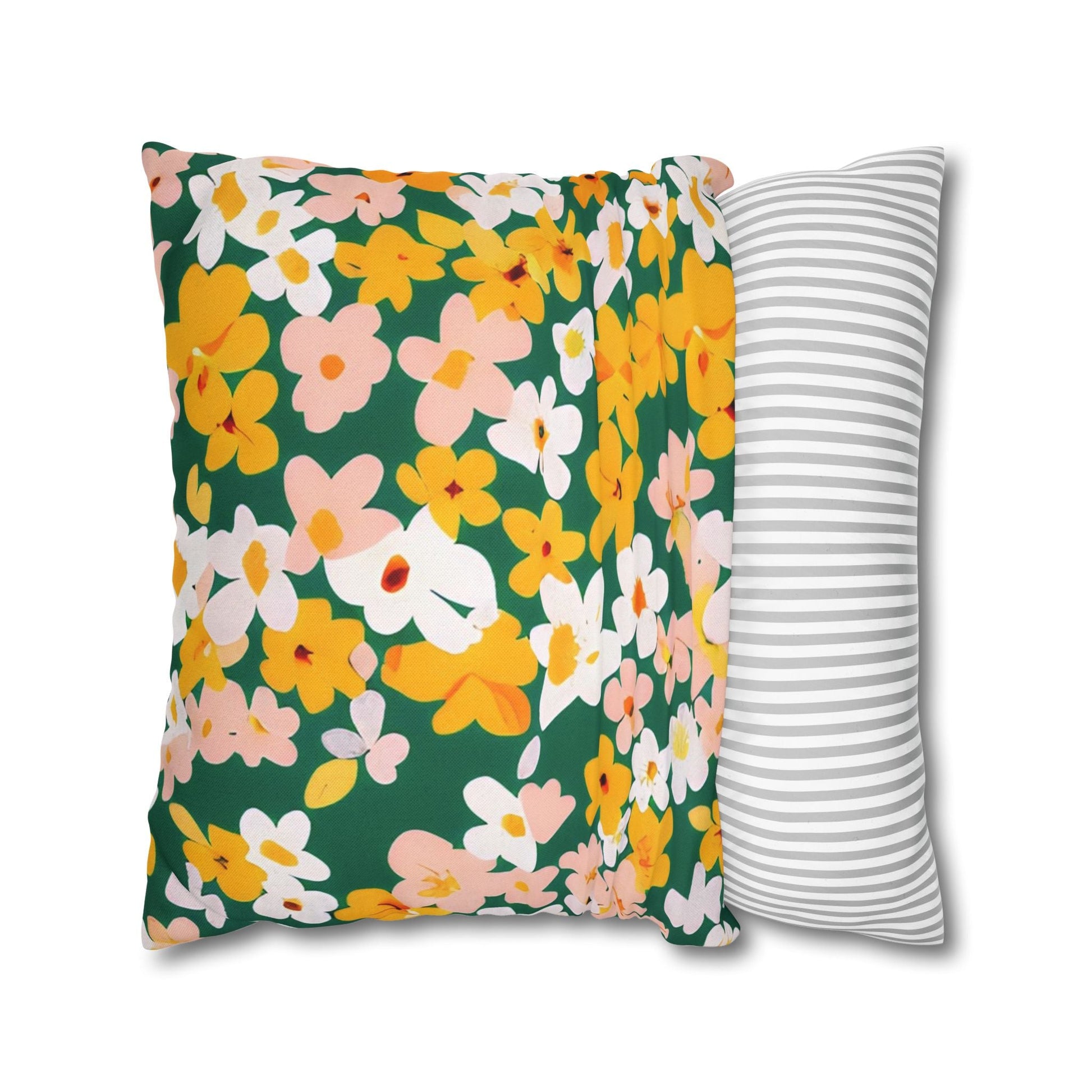 Vibrant Green Floral Throw Pillow, Artsulli - Art is Long, Life is Short, Home Decor, , , , , , , 