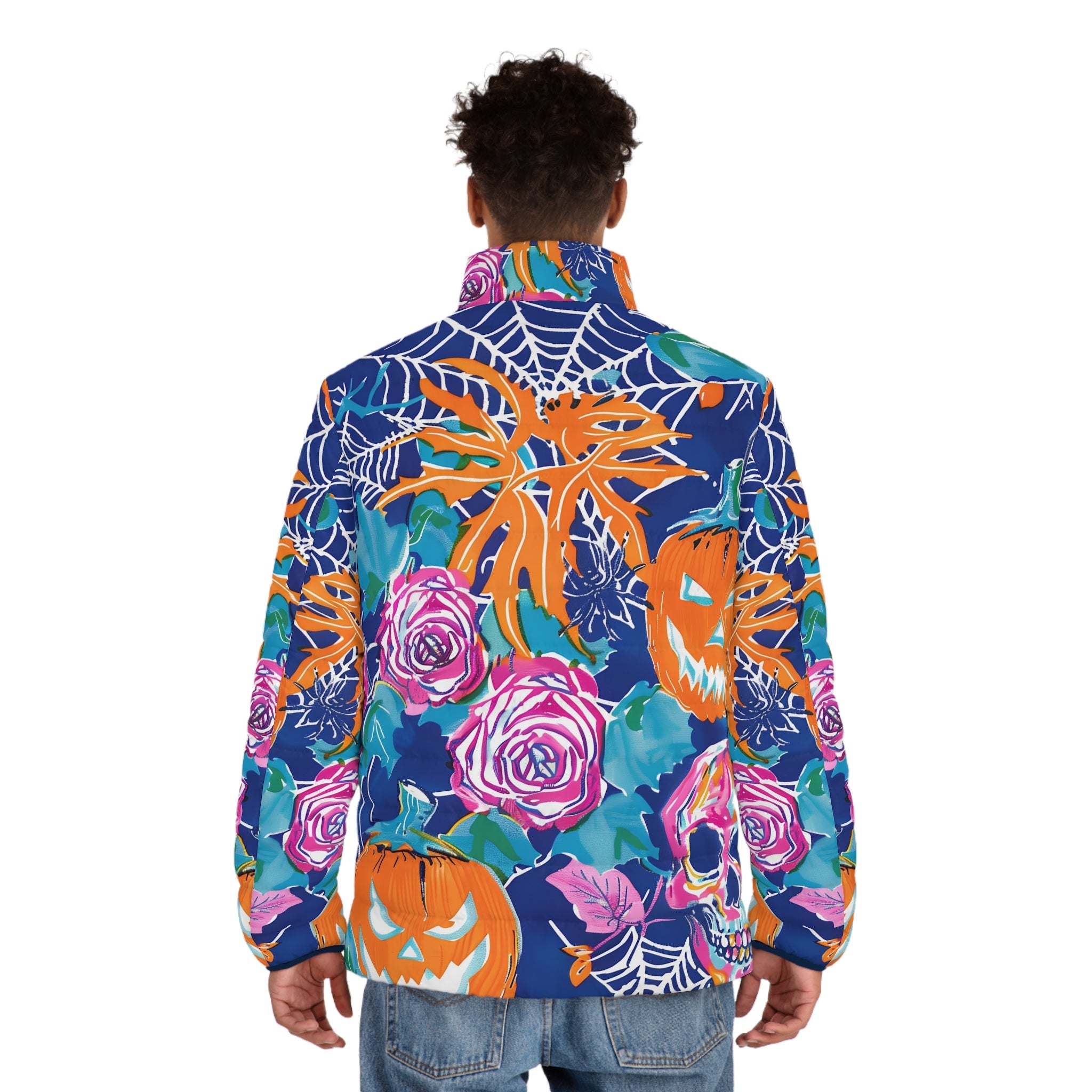 Vibrant Halloween Puffer Jacket, Artsulli - Art is Long, Life is Short, All Over Prints, , , , , , , 