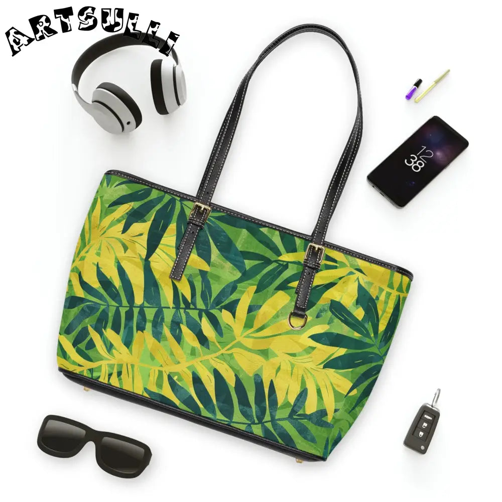 Vibrant Leaf Pattern Shoulder Bag, Artsulli - Art is Long, Life is Short, Bags, , , , , , , 