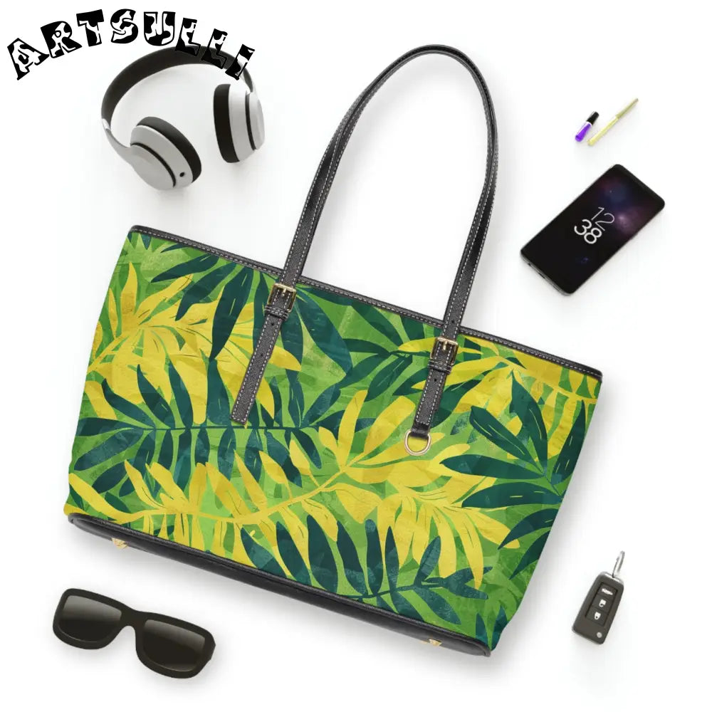 Vibrant Leaf Pattern Shoulder Bag, Artsulli - Art is Long, Life is Short, Bags, , , , , , , 