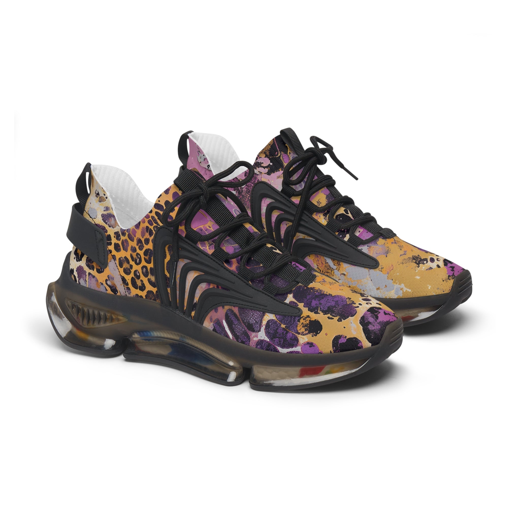 Vibrant Leopard Print Mesh Sneakers, Artsulli - Art is Long, Life is Short, Shoes, Color, Black sole, Size, US 5.5, , , 18337288069118091211