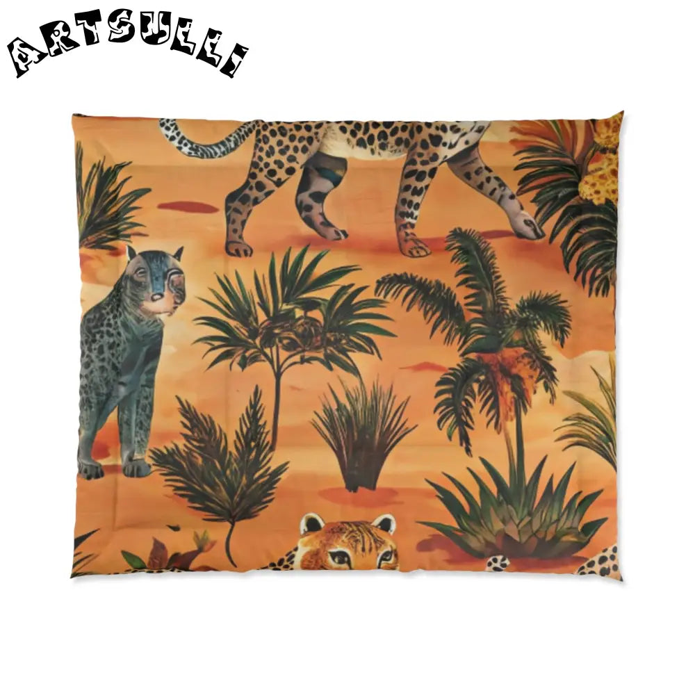 Vibrant Leopard Savannah Comforter, Artsulli - Art is Long, Life is Short, Home Decor, Size, 104" × 88", , , , , 26217516649073265560