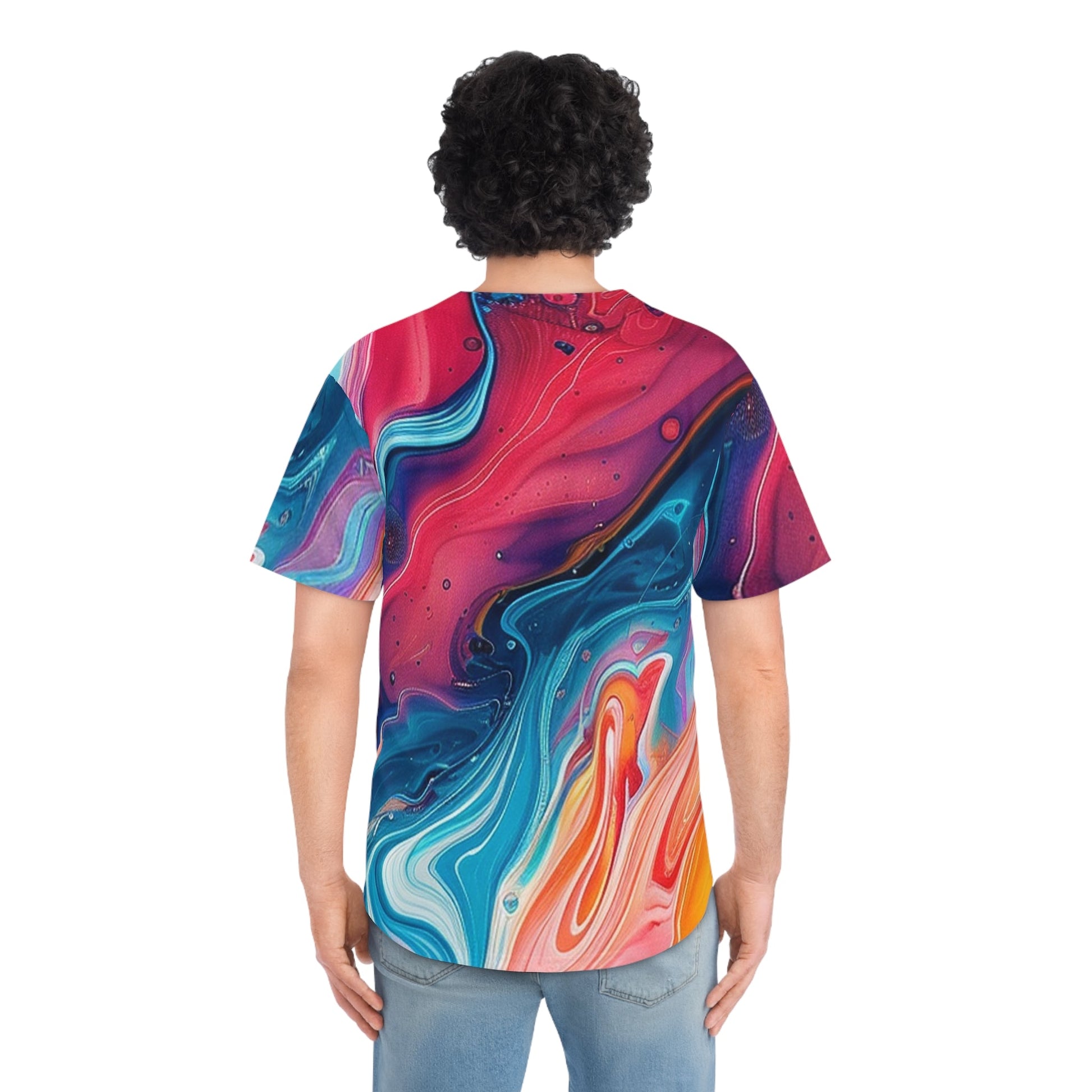 Printify Vibrant Liquid Swirl Baseball Jersey 2025