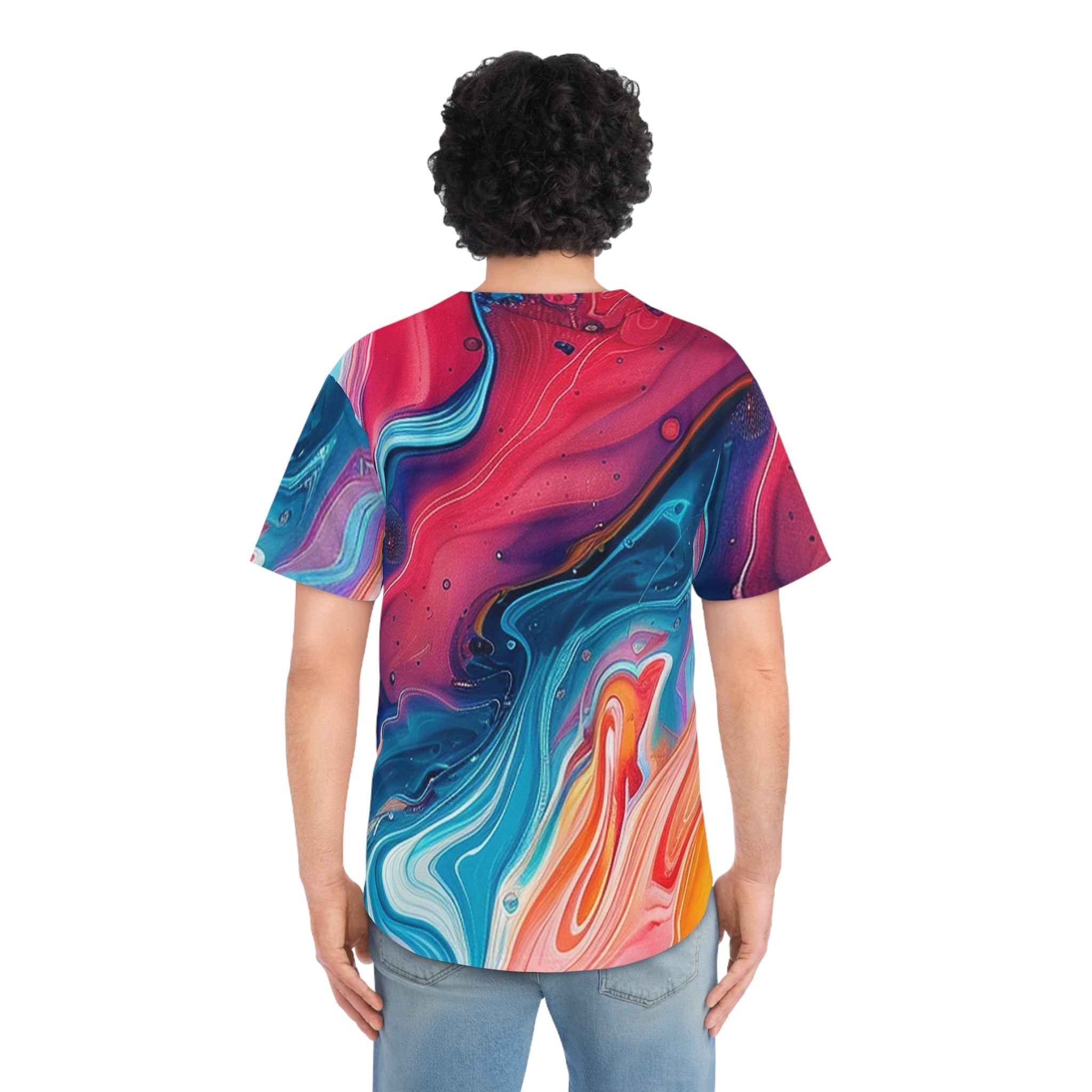 Printify Vibrant Liquid Swirl Baseball Jersey 2025