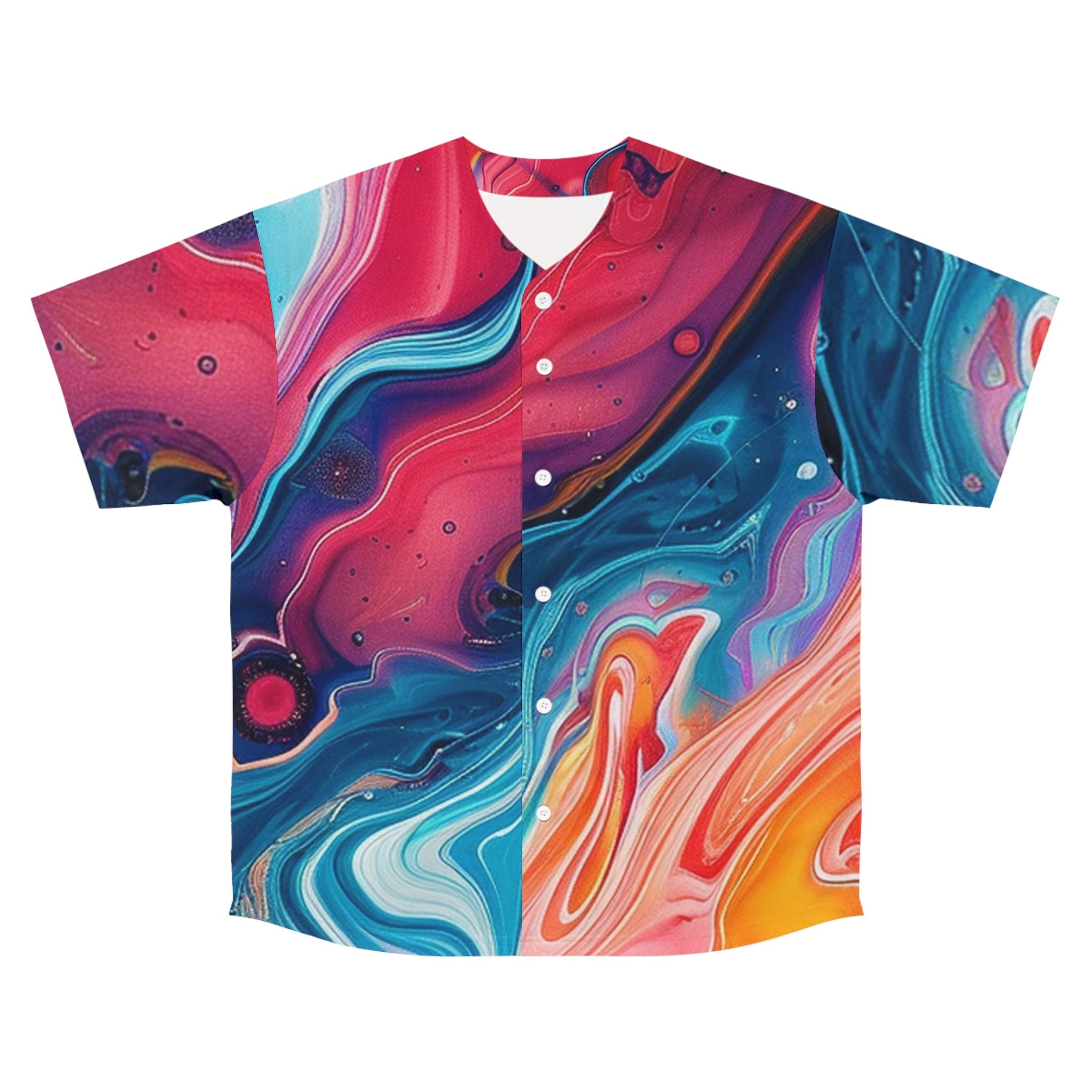 Printify Vibrant Liquid Swirl Baseball Jersey 2025