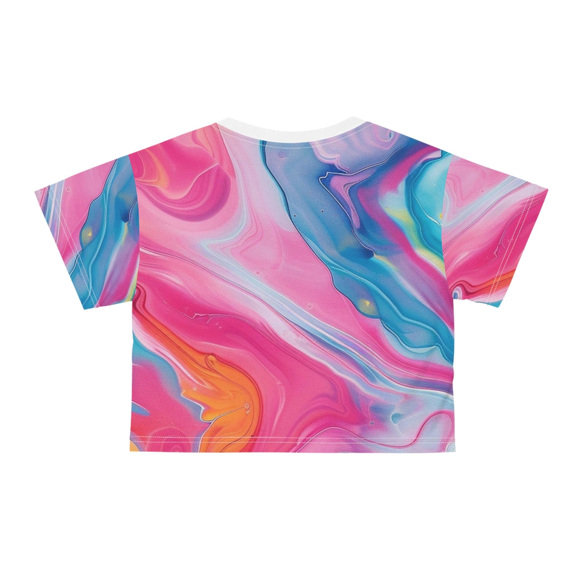 Printify Vibrant Liquid Swirl Crop Tee 2025
