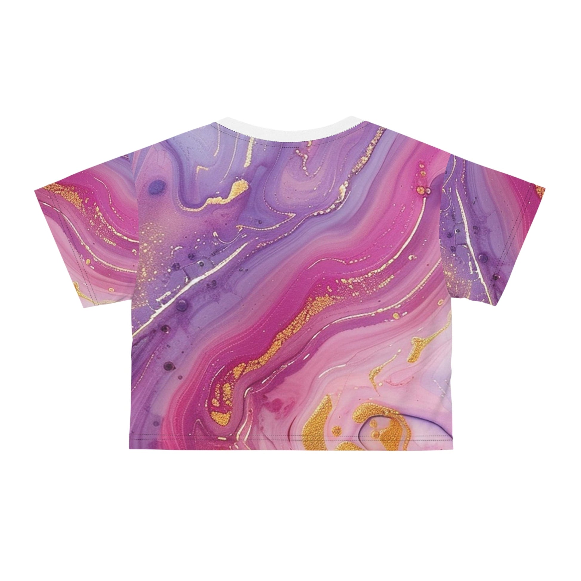 Printify Vibrant Marble Abstract Crop Tee 2025