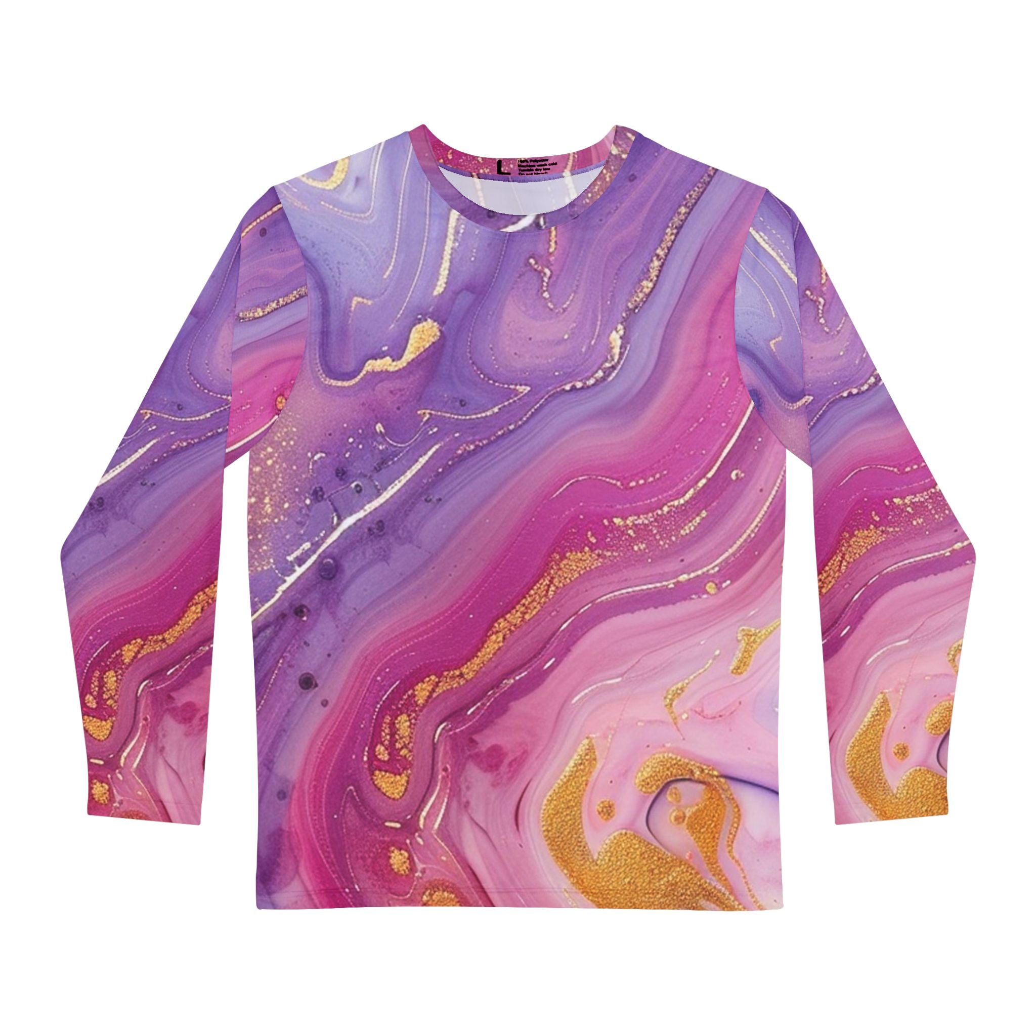Printify Vibrant Marble Long Sleeve Tee 2025