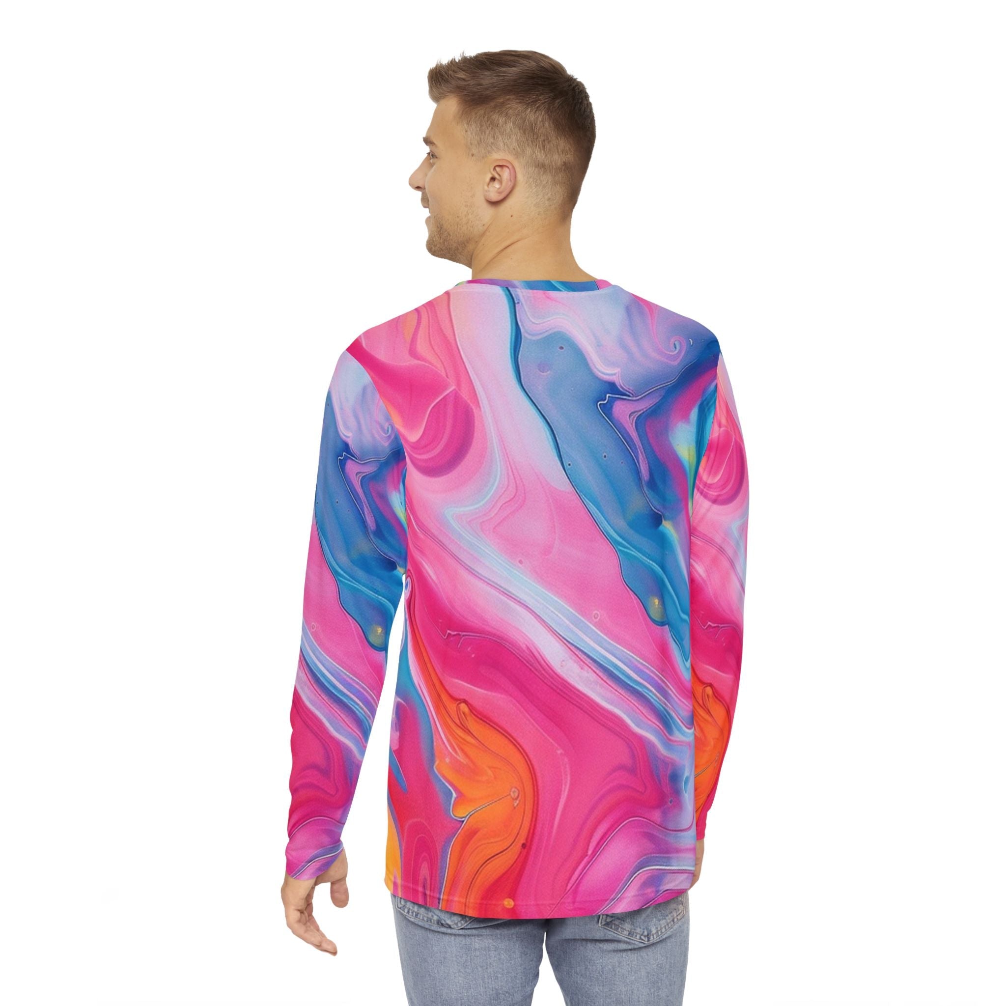 Vibrant Marble Long Sleeve Tee, Artsulli - Art is Long, Life is Short, All Over Prints, , , , , , , 