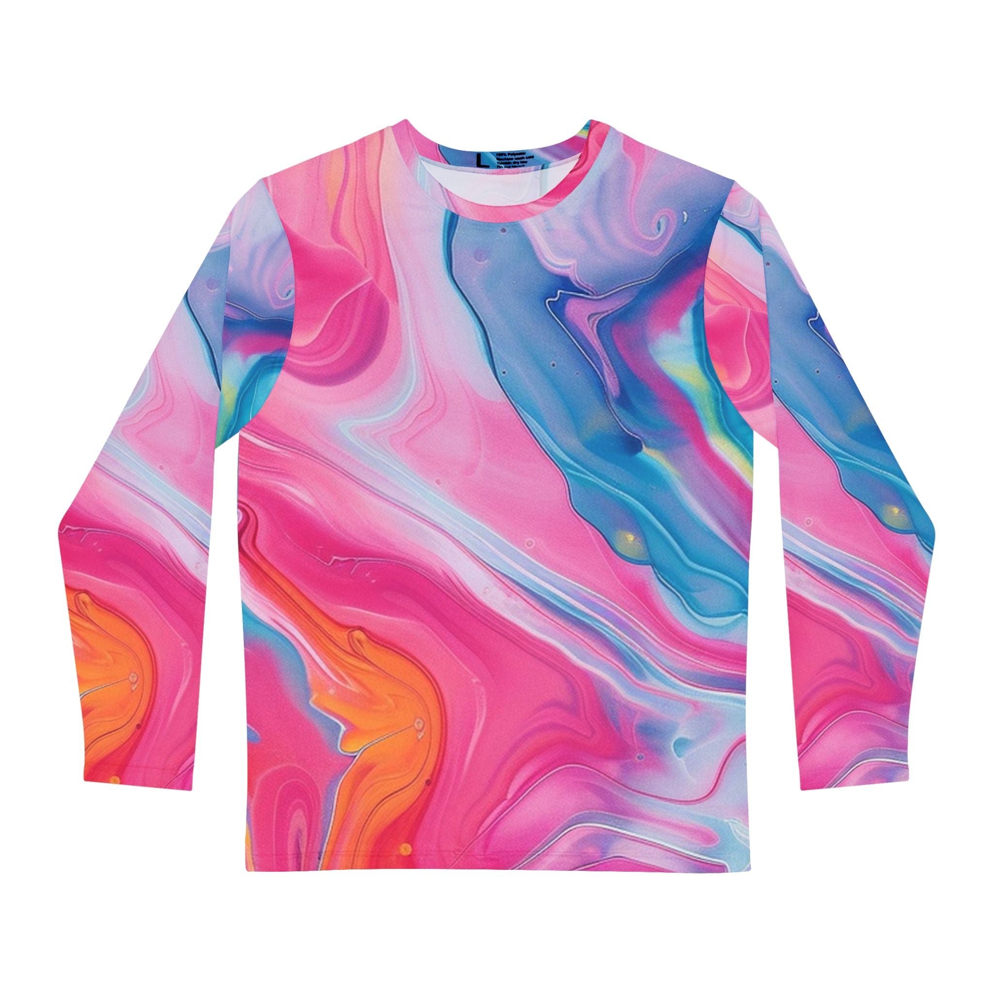 Printify Vibrant Marble Long Sleeve Tee 2025
