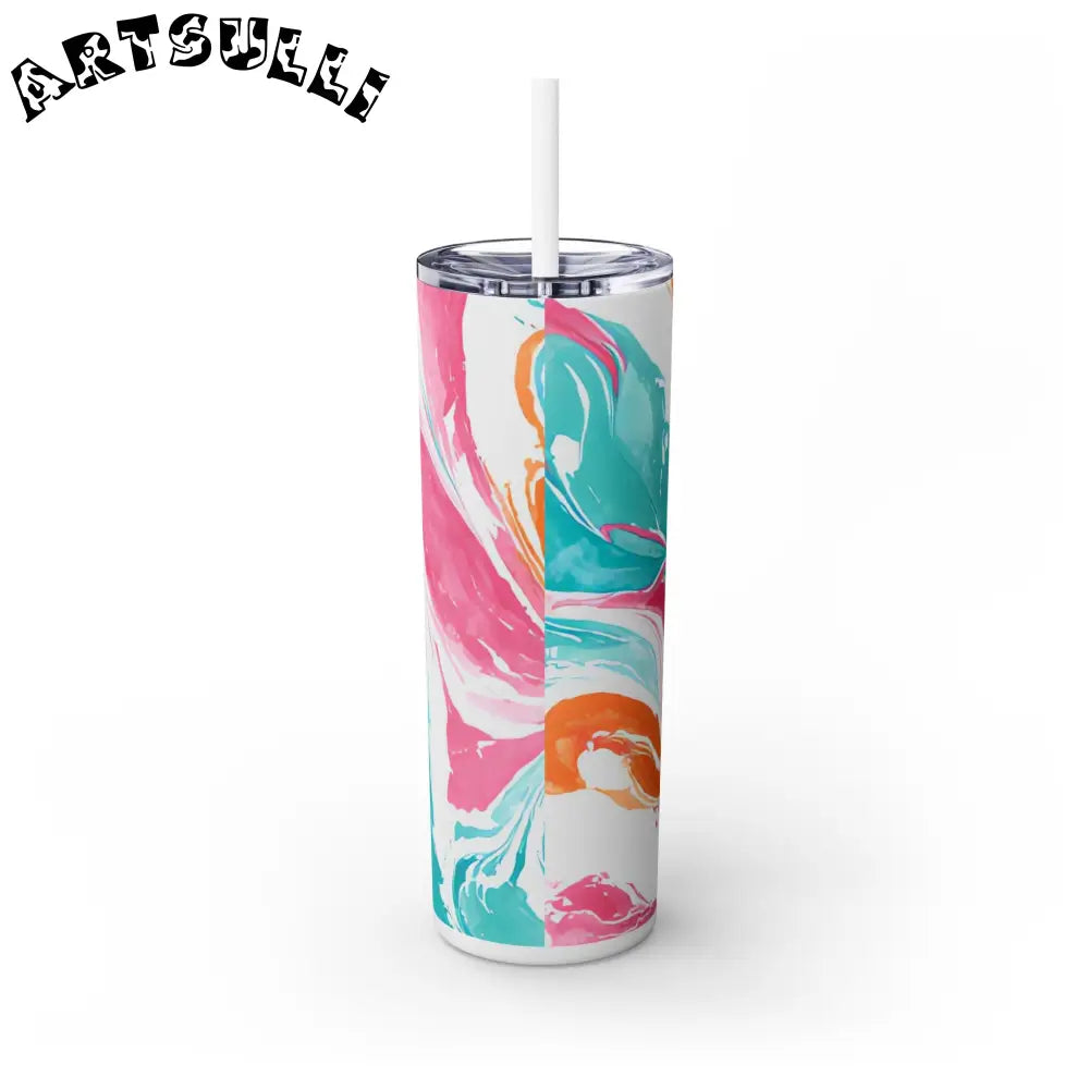 Vibrant Marble Maars Skinny Tumbler, Artsulli - Art is Long, Life is Short, Mug, , , , , , , 