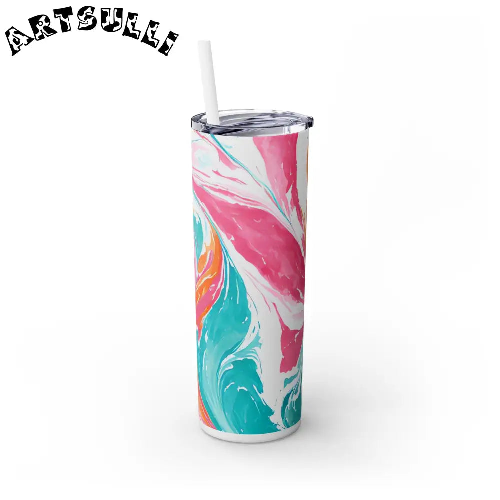 Vibrant Marble Maars Skinny Tumbler, Artsulli - Art is Long, Life is Short, Mug, , , , , , , 