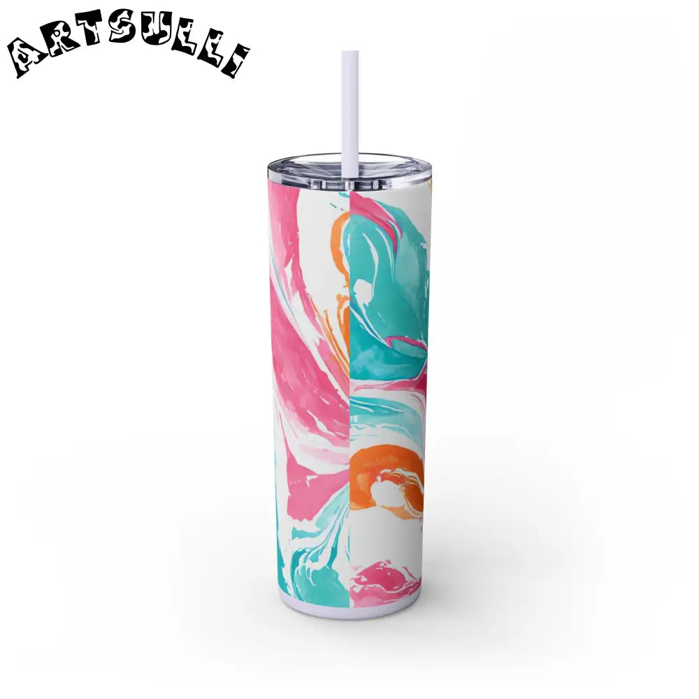 Vibrant Marble Maars Skinny Tumbler, Artsulli - Art is Long, Life is Short, Mug, , , , , , , 