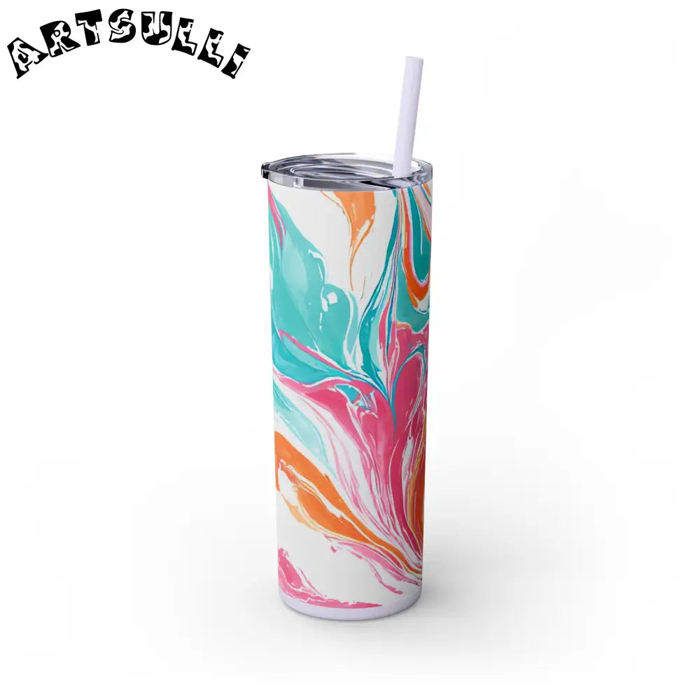 Vibrant Marble Maars Skinny Tumbler, Artsulli - Art is Long, Life is Short, Mug, , , , , , , 
