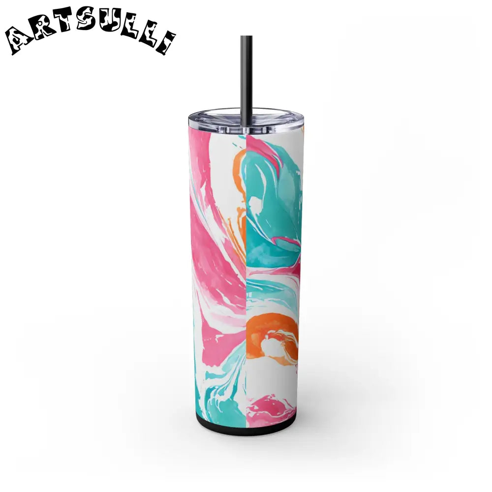 Vibrant Marble Maars Skinny Tumbler, Artsulli - Art is Long, Life is Short, Mug, , , , , , , 