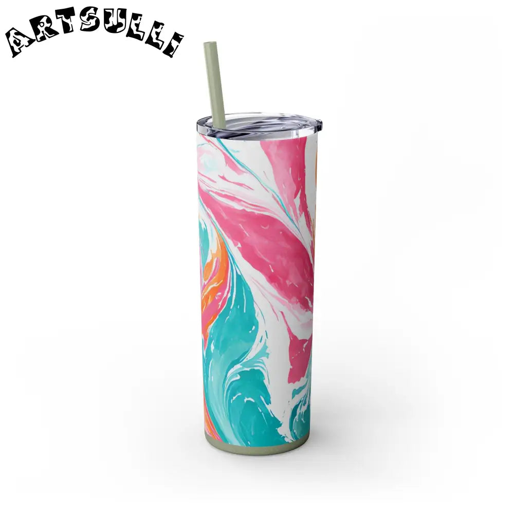 Vibrant Marble Maars Skinny Tumbler, Artsulli - Art is Long, Life is Short, Mug, , , , , , , 
