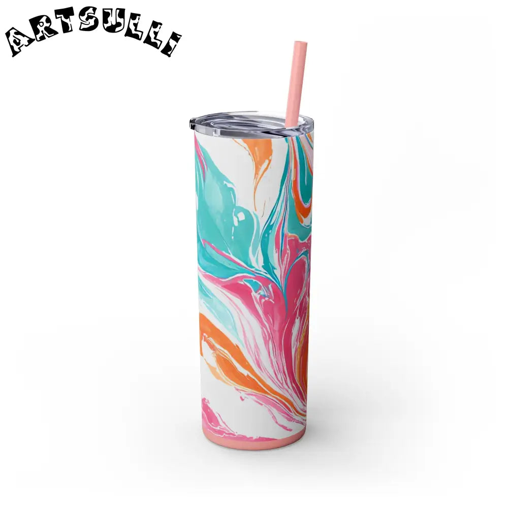 Vibrant Marble Maars Skinny Tumbler, Artsulli - Art is Long, Life is Short, Mug, , , , , , , 