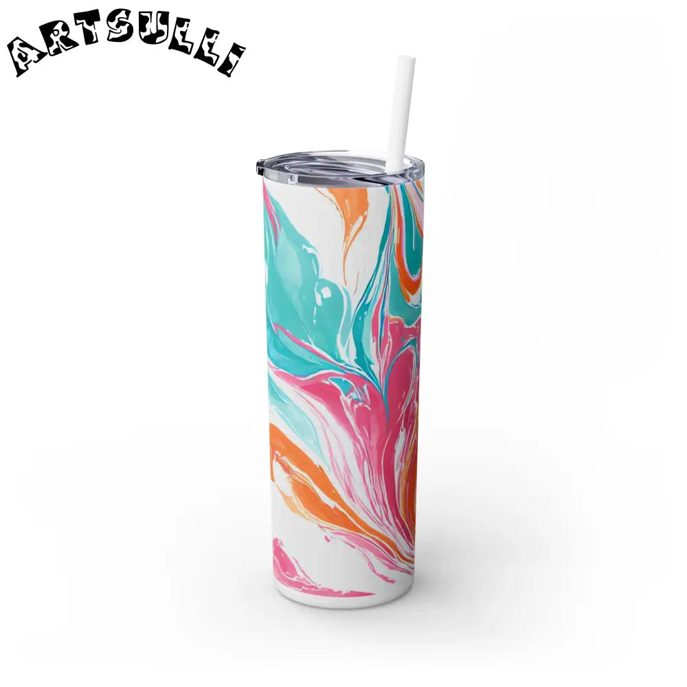 Vibrant Marble Maars Skinny Tumbler, Artsulli - Art is Long, Life is Short, Mug, , , , , , , 