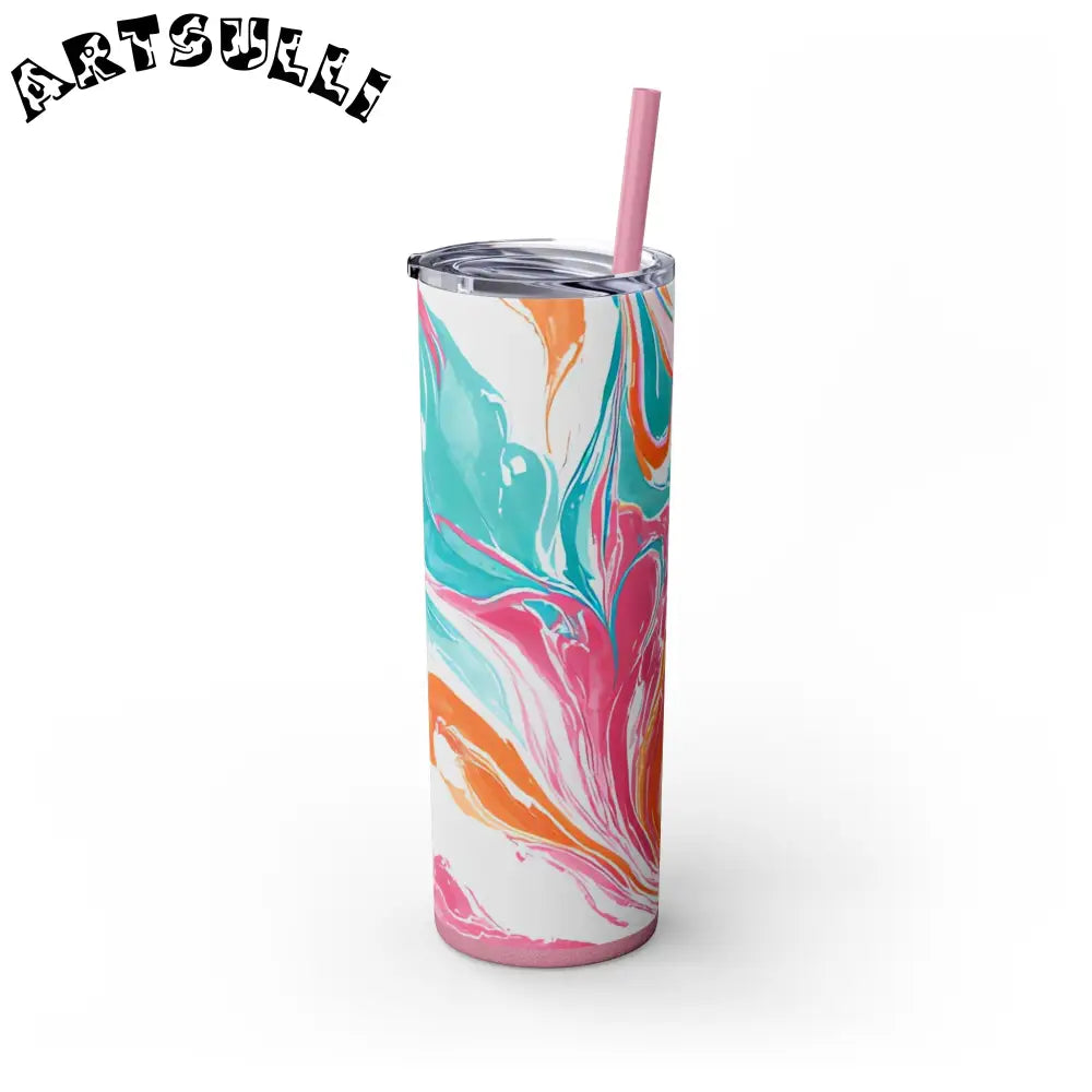 Vibrant Marble Maars Skinny Tumbler, Artsulli - Art is Long, Life is Short, Mug, , , , , , , 
